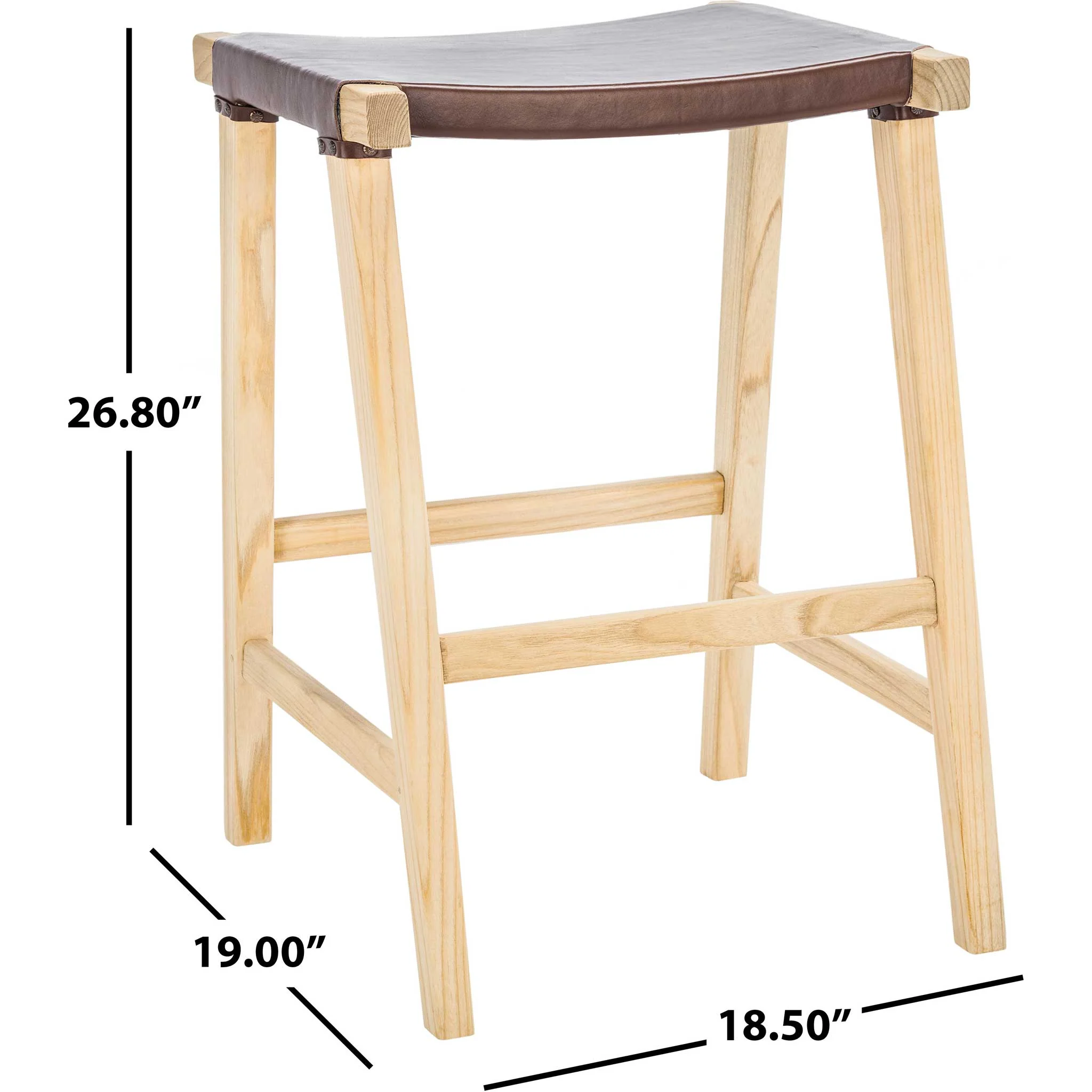 Aali Rectangle Bar Stool Cognac/Natural - Image 14