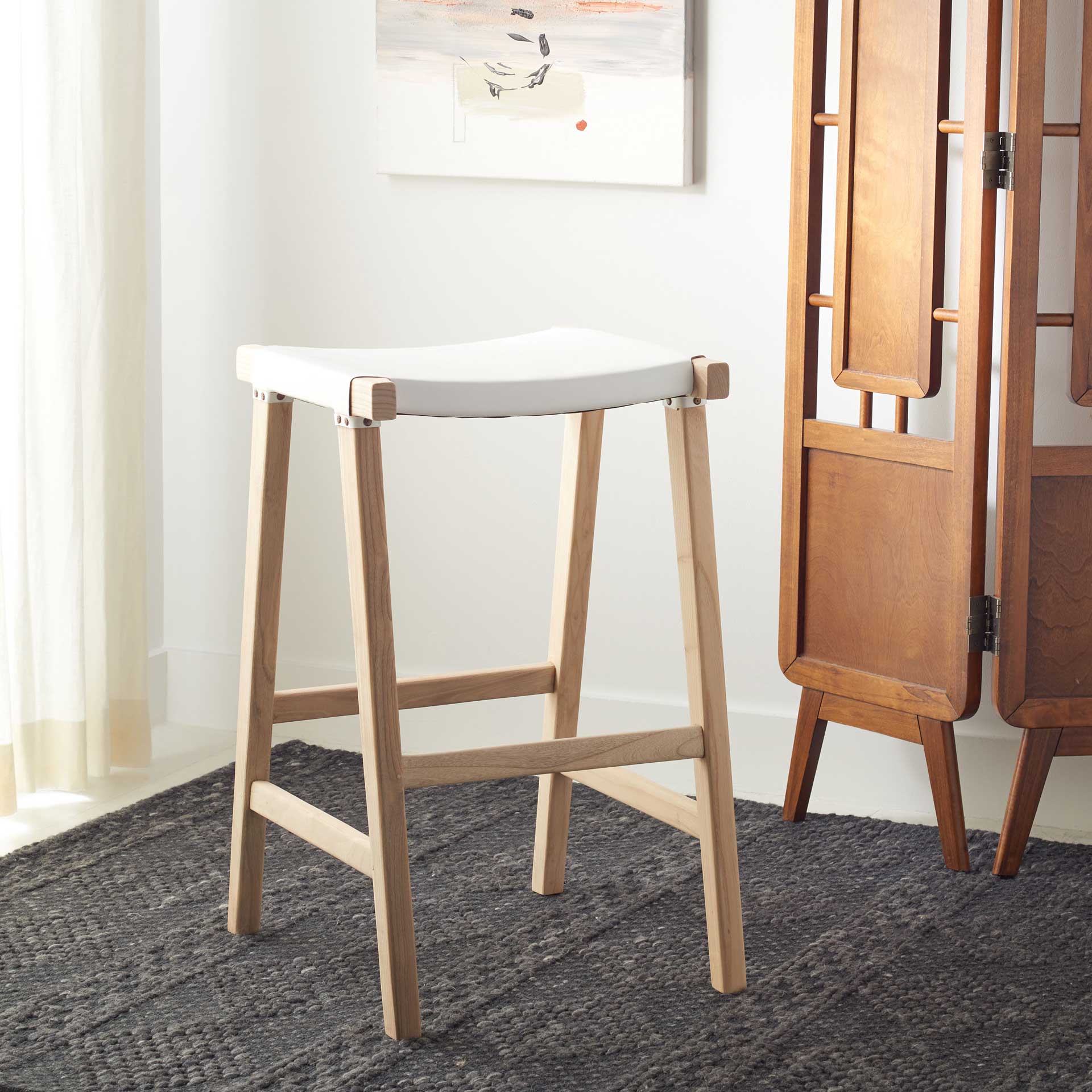 Aali Rectangle Bar Stool White/Natural - Image 4