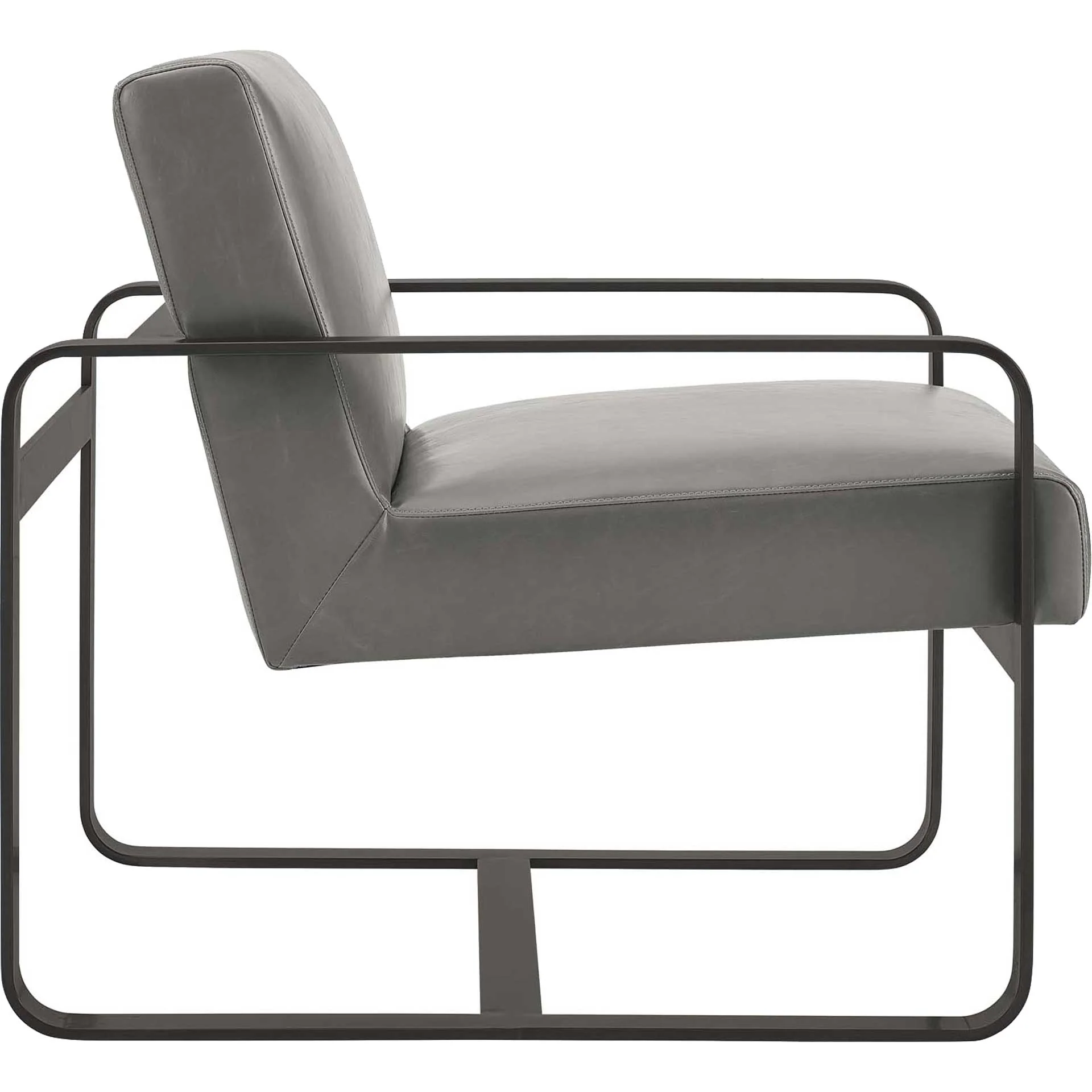 Abdiel Leather Armchair Gray - Image 2