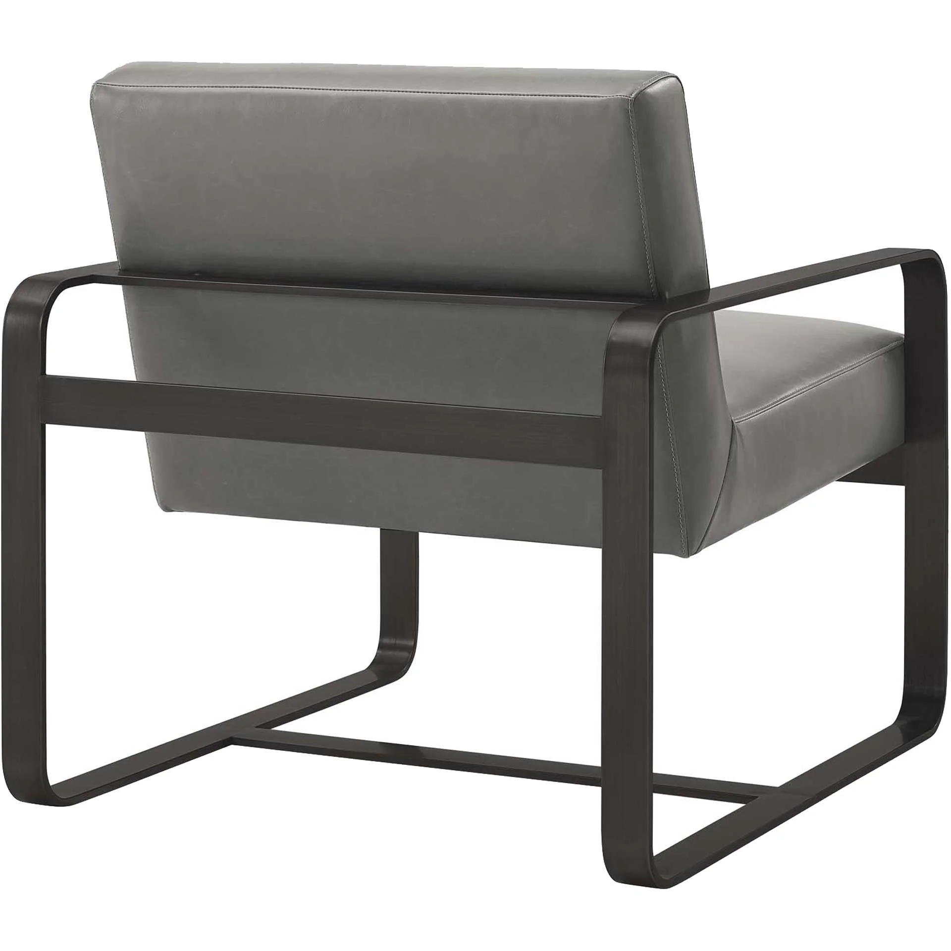 Abdiel Leather Armchair Gray - Image 3