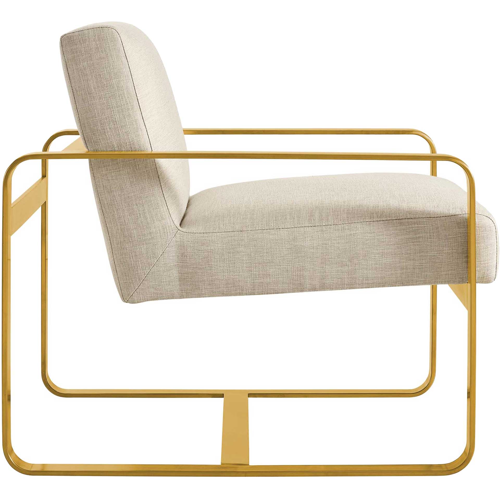 Abdiel Upholstered Fabric Armchair Beige - Image 2