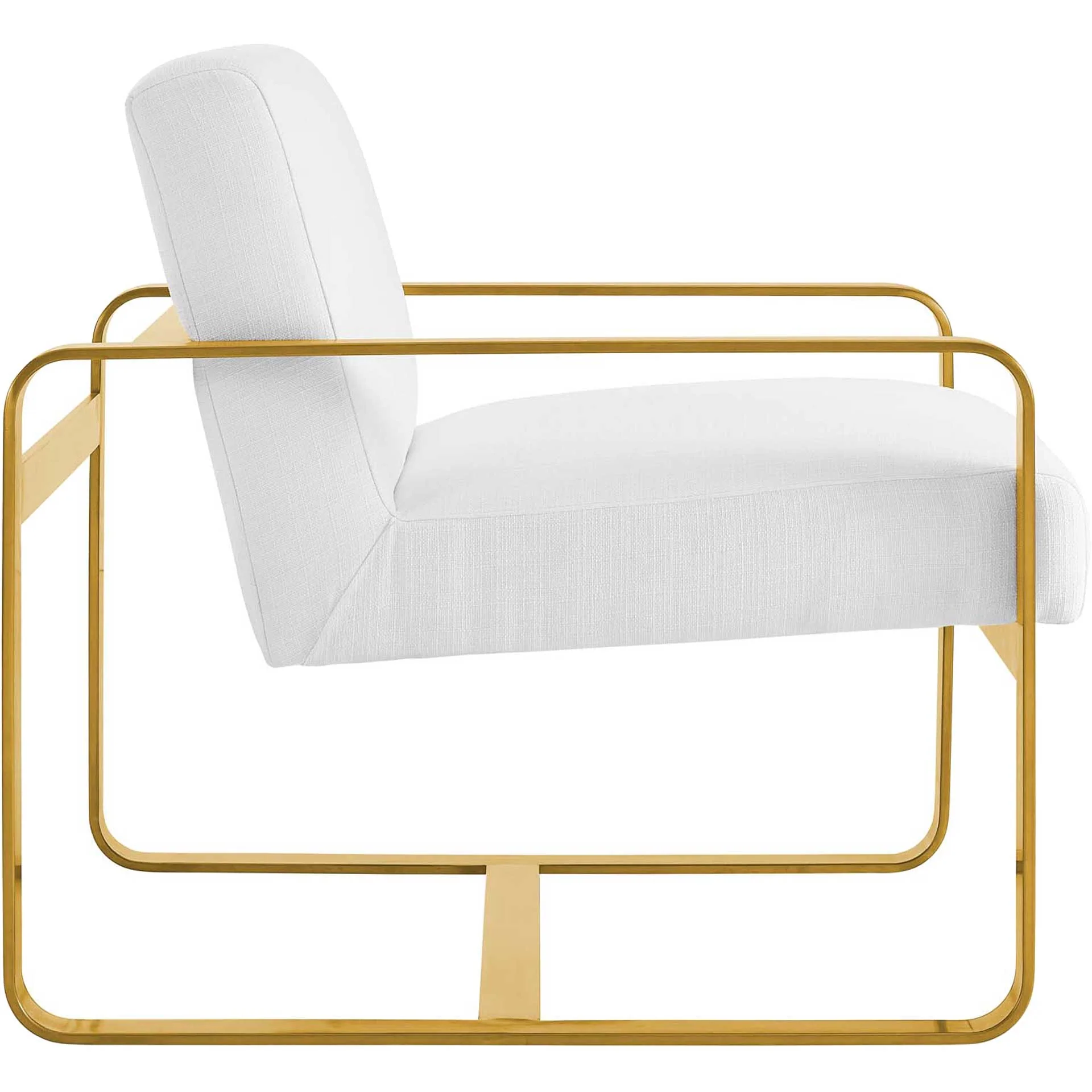Abdiel Upholstered Fabric Armchair White - Image 2