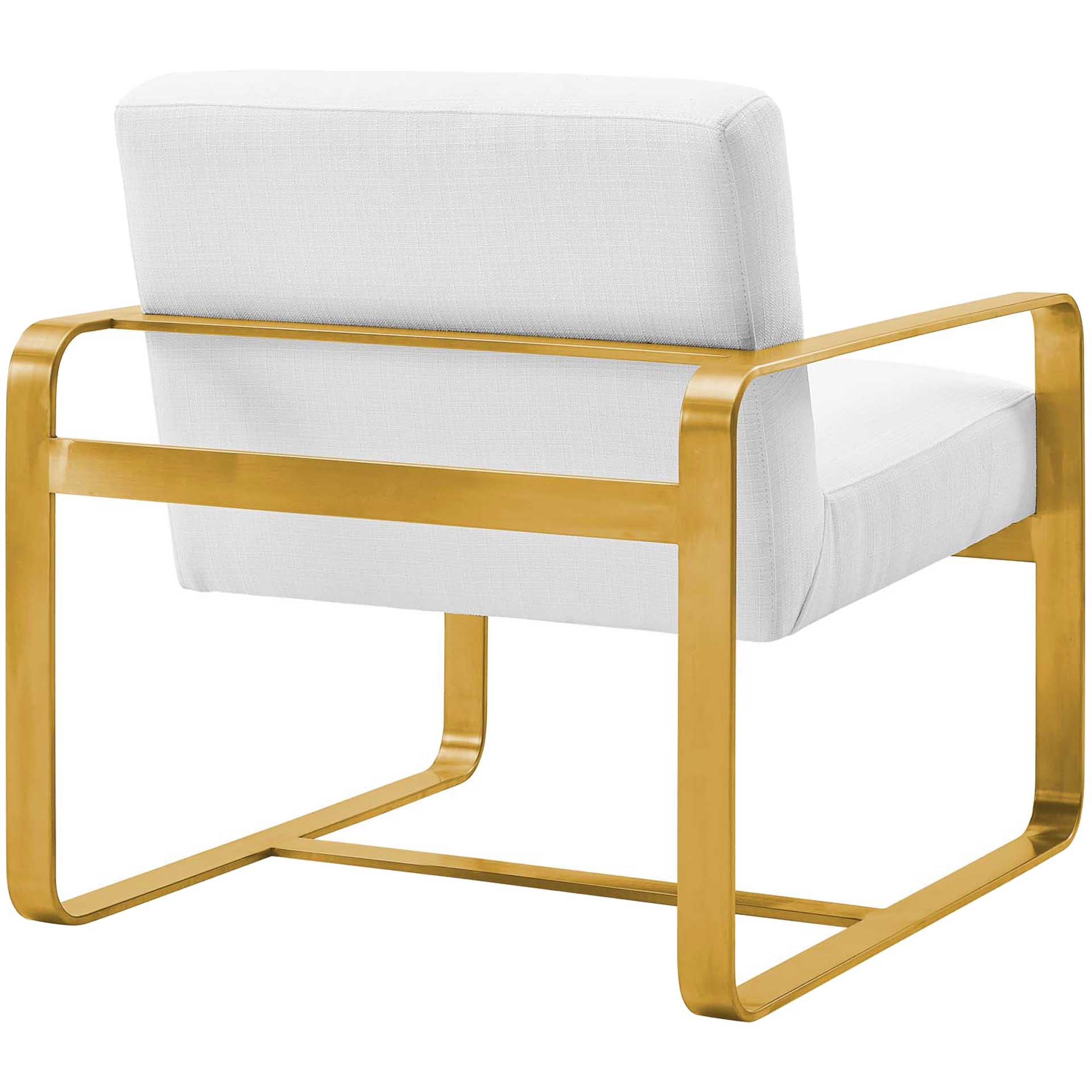 Abdiel Upholstered Fabric Armchair White - Image 3
