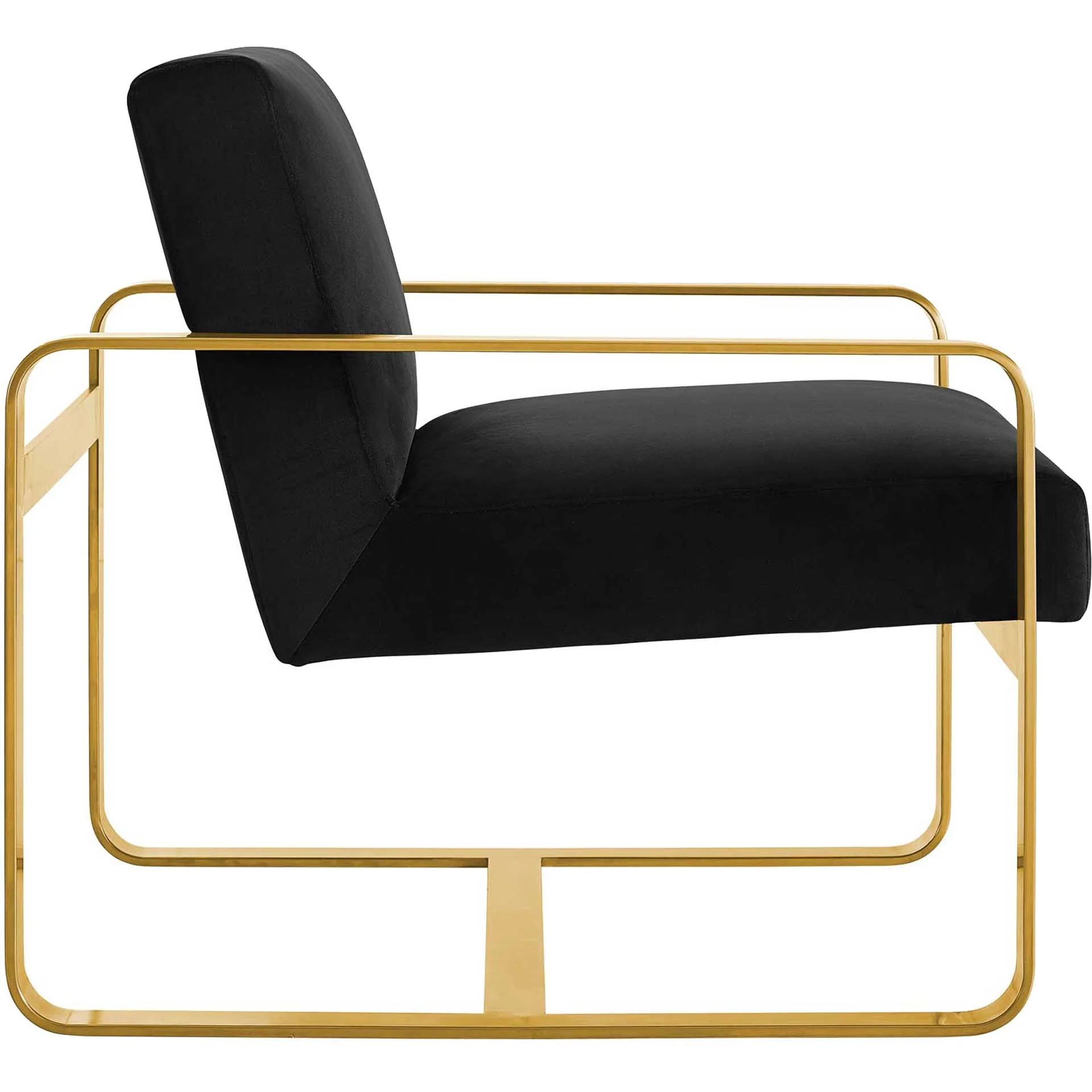 Abdiel Upholstered Velvet Armchair Black - Image 2