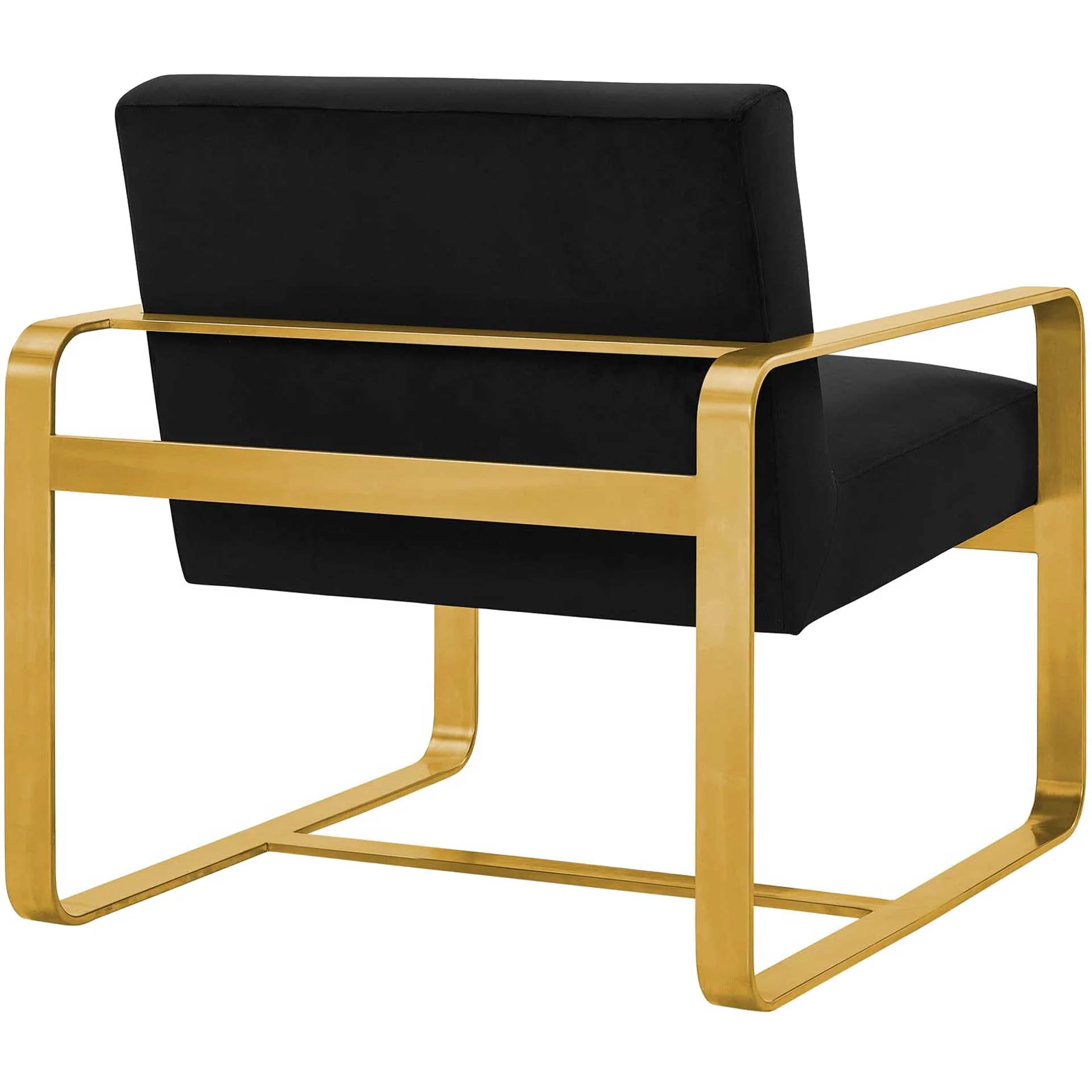 Abdiel Upholstered Velvet Armchair Black - Image 3