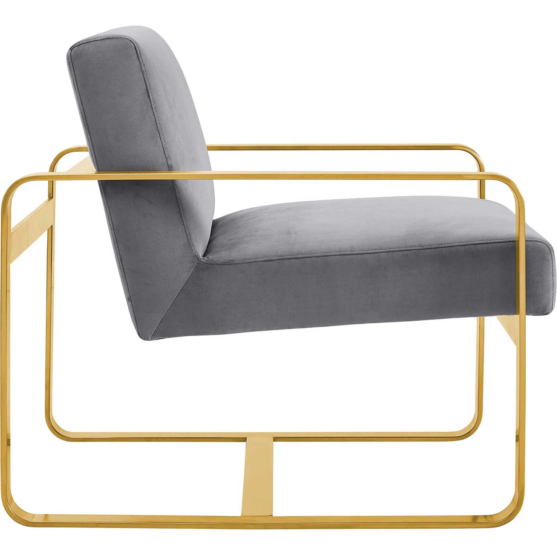 Abdiel Upholstered Velvet Armchair Gray - Image 2