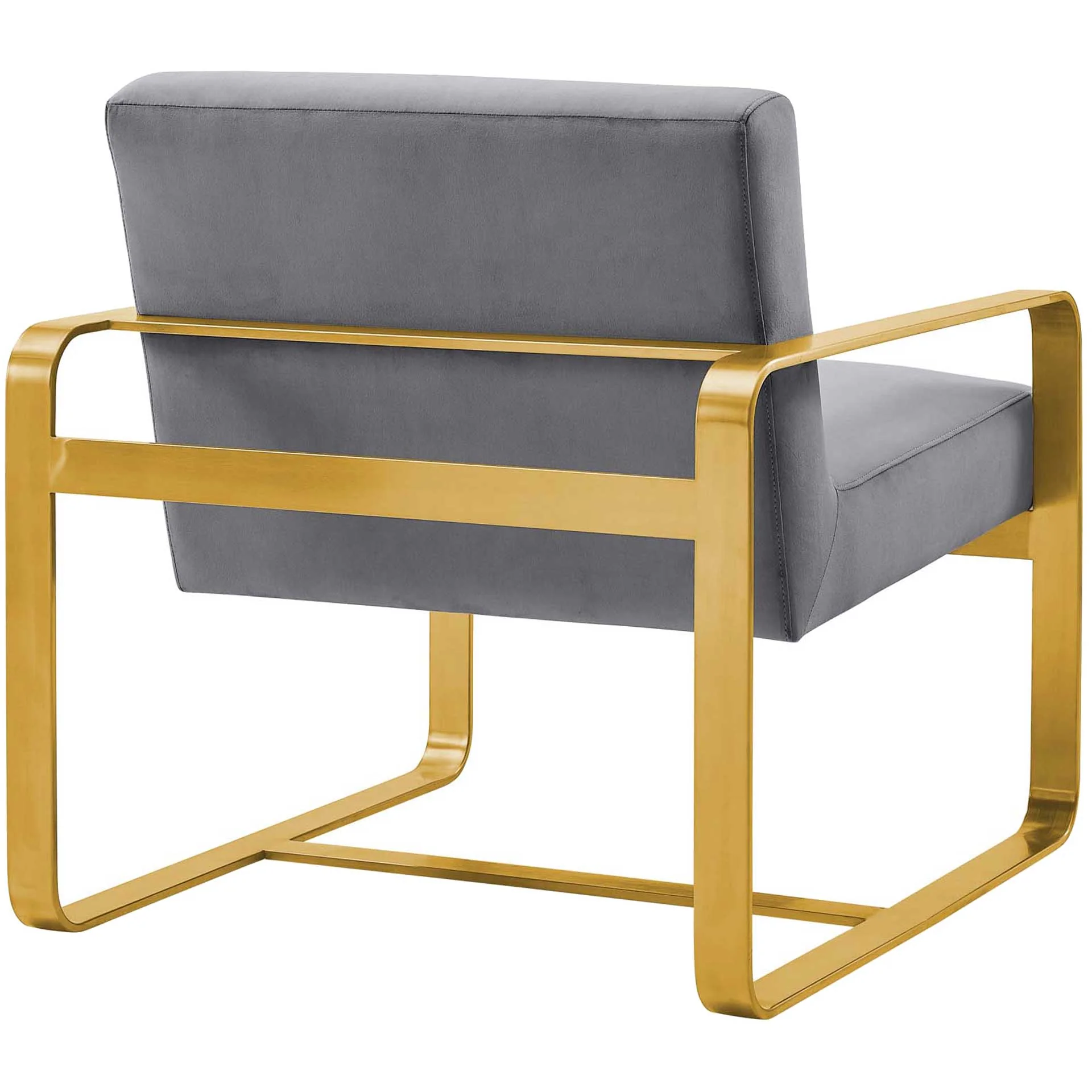 Abdiel Upholstered Velvet Armchair Gray - Image 3