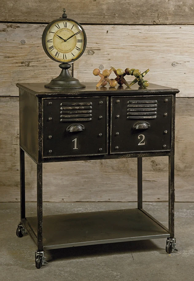 Abel 2-Drawer Rolling Cart Table - Image 2
