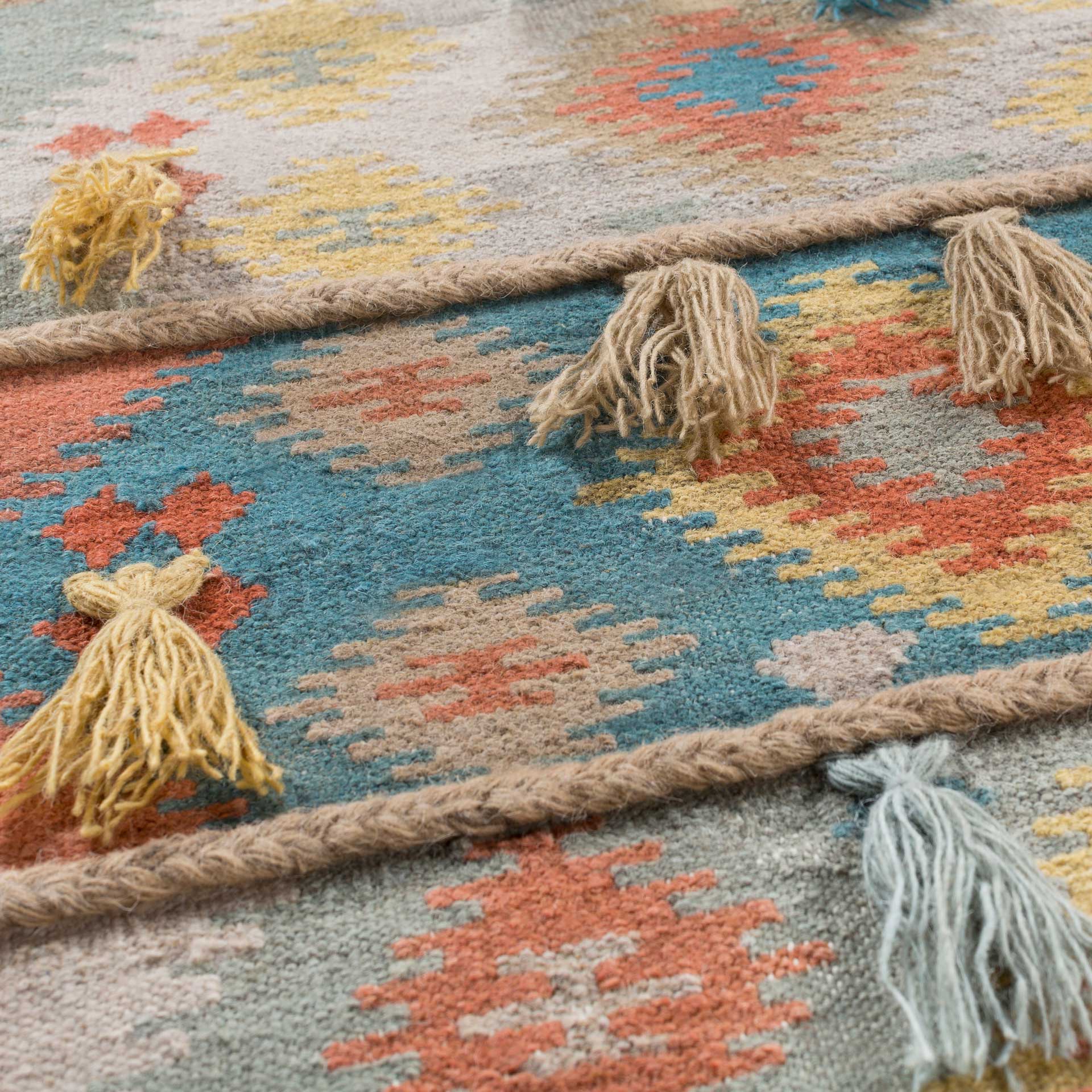 Abel Wall Hanging Beige/Aqua/Sage - Image 2