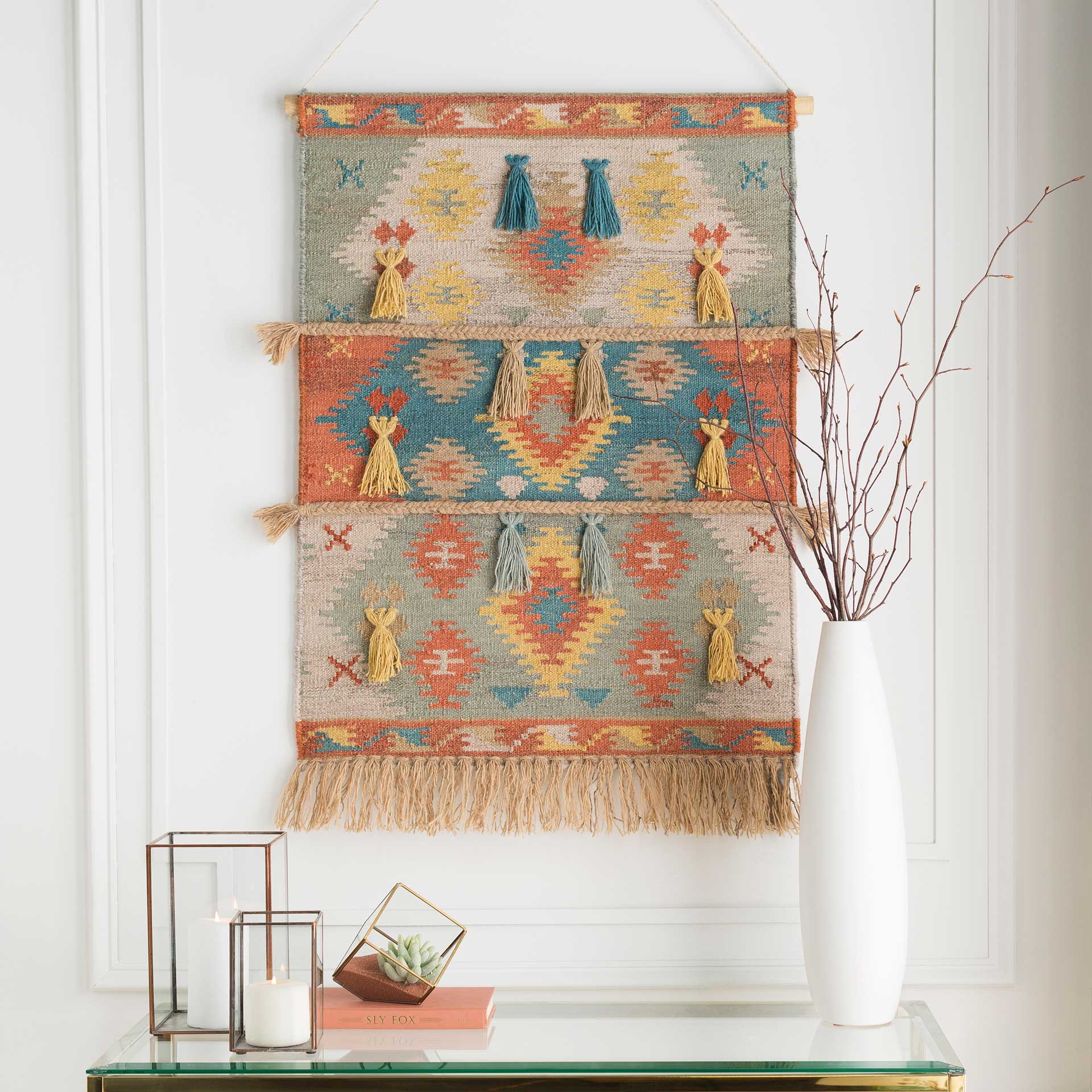 Abel Wall Hanging Beige/Aqua/Sage - Image 3