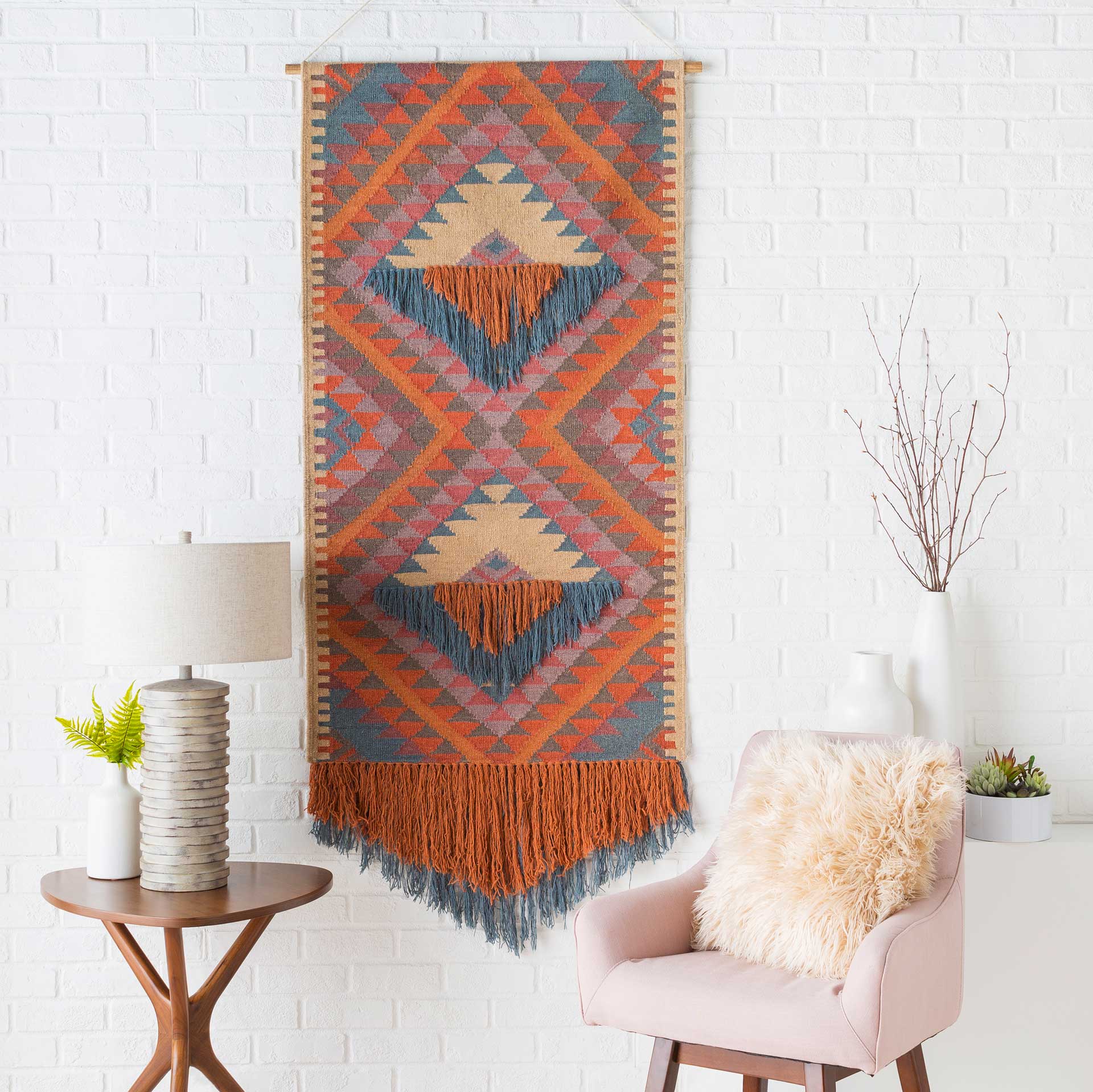 Abel Wall Hanging Camel/Teal/Khaki - Image 3