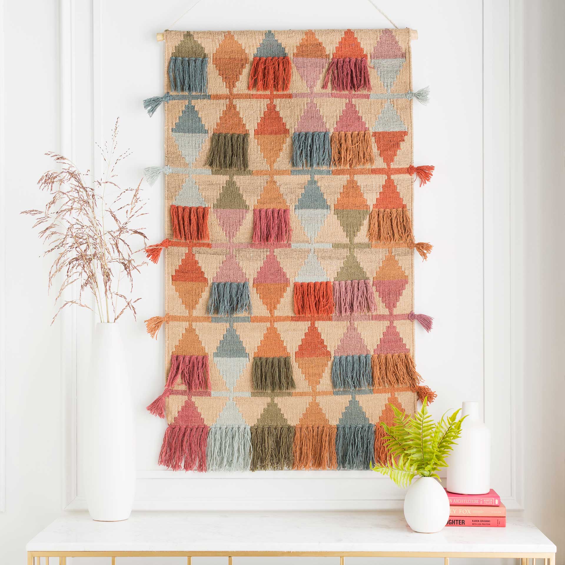 Abel Wall Hanging Khaki/Brick/Rose - Image 3