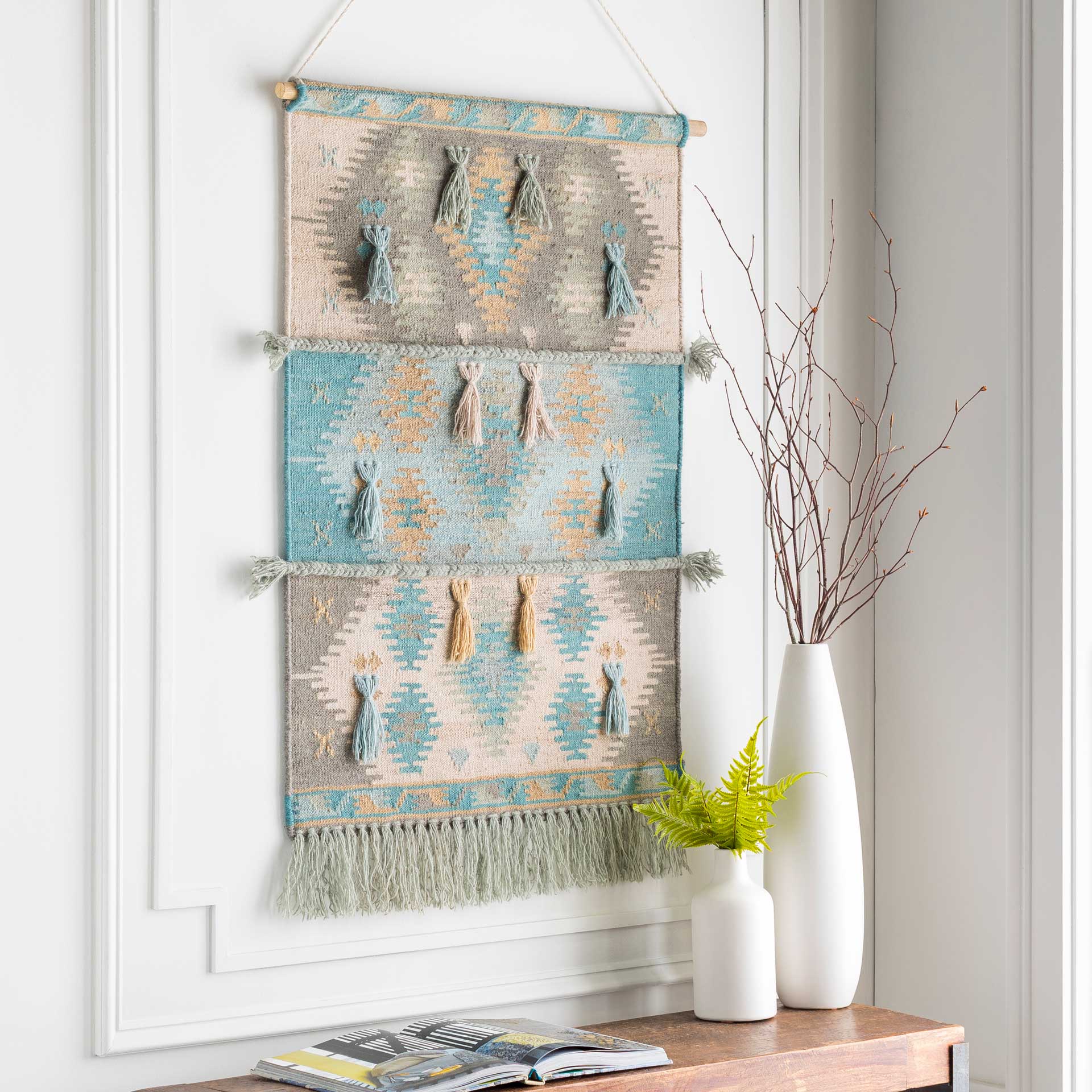 Abel Wall Hanging Medium Gray/Sky Blue/Beige - Image 3