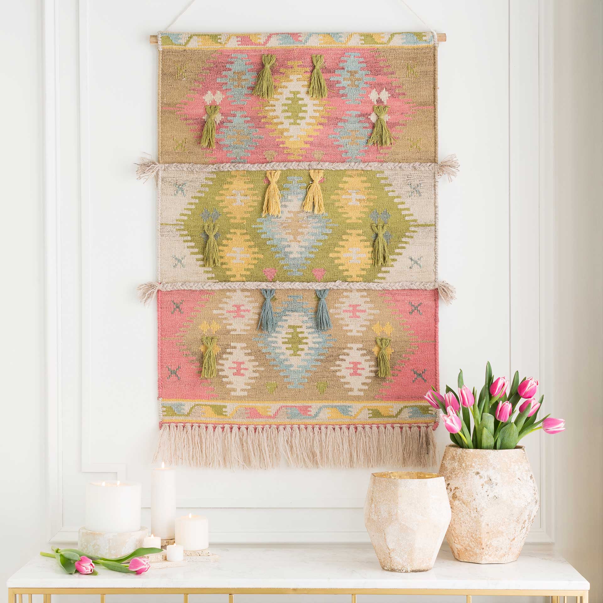 Abel Wall Hanging Rose/Olive/Khaki - Image 3