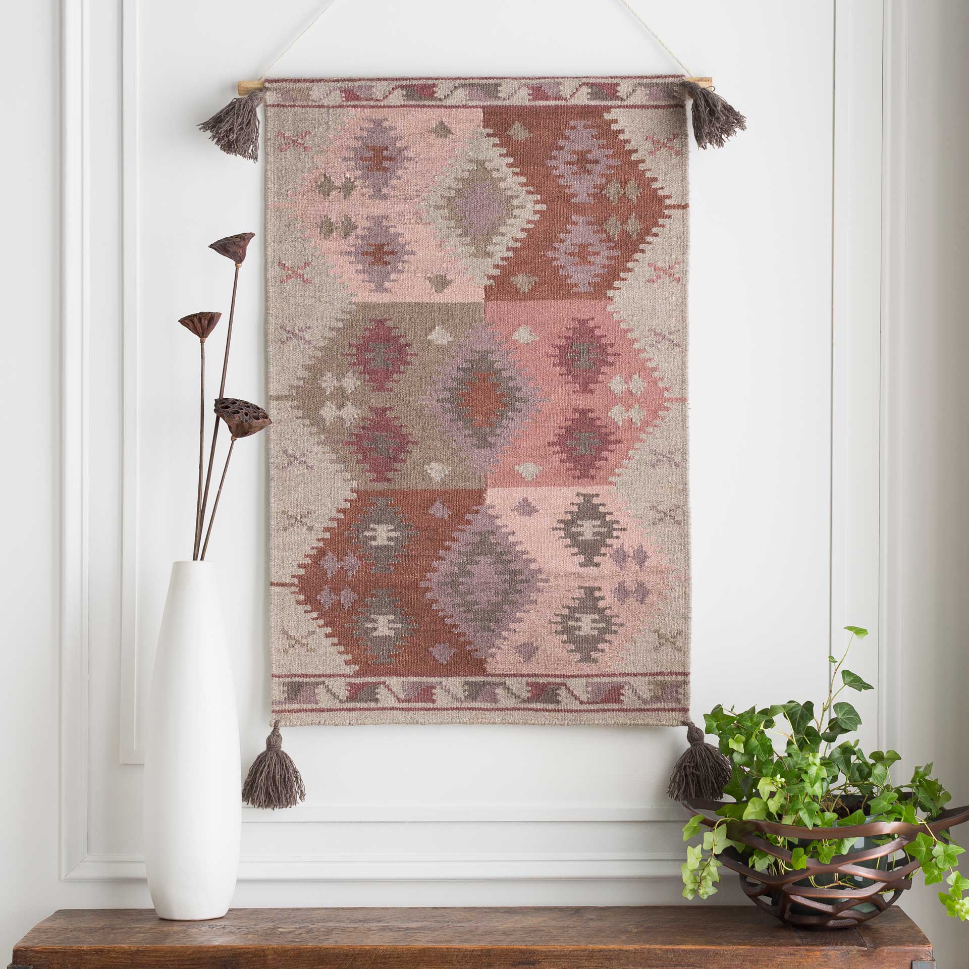 Abel Wall Hanging Taupe/Beige/Eggplant - Image 3