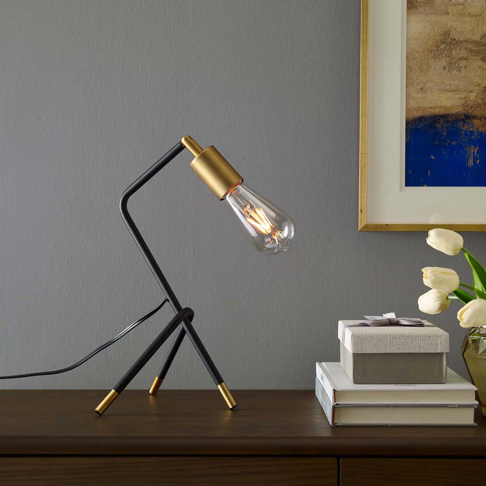 Abella Table Lamp Brass Gold/Black - Image 4