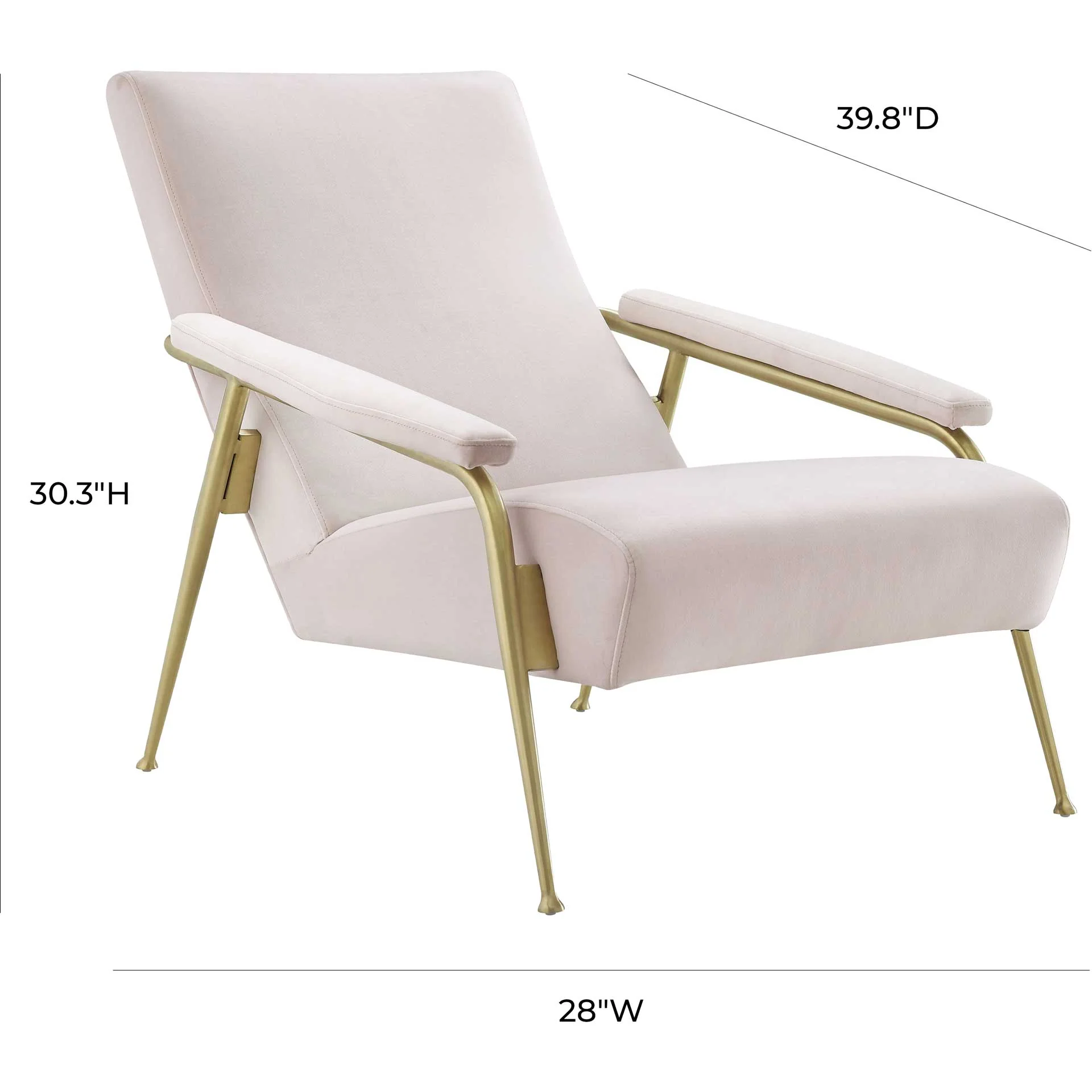 Abella Velvet Chair Blush - Image 5