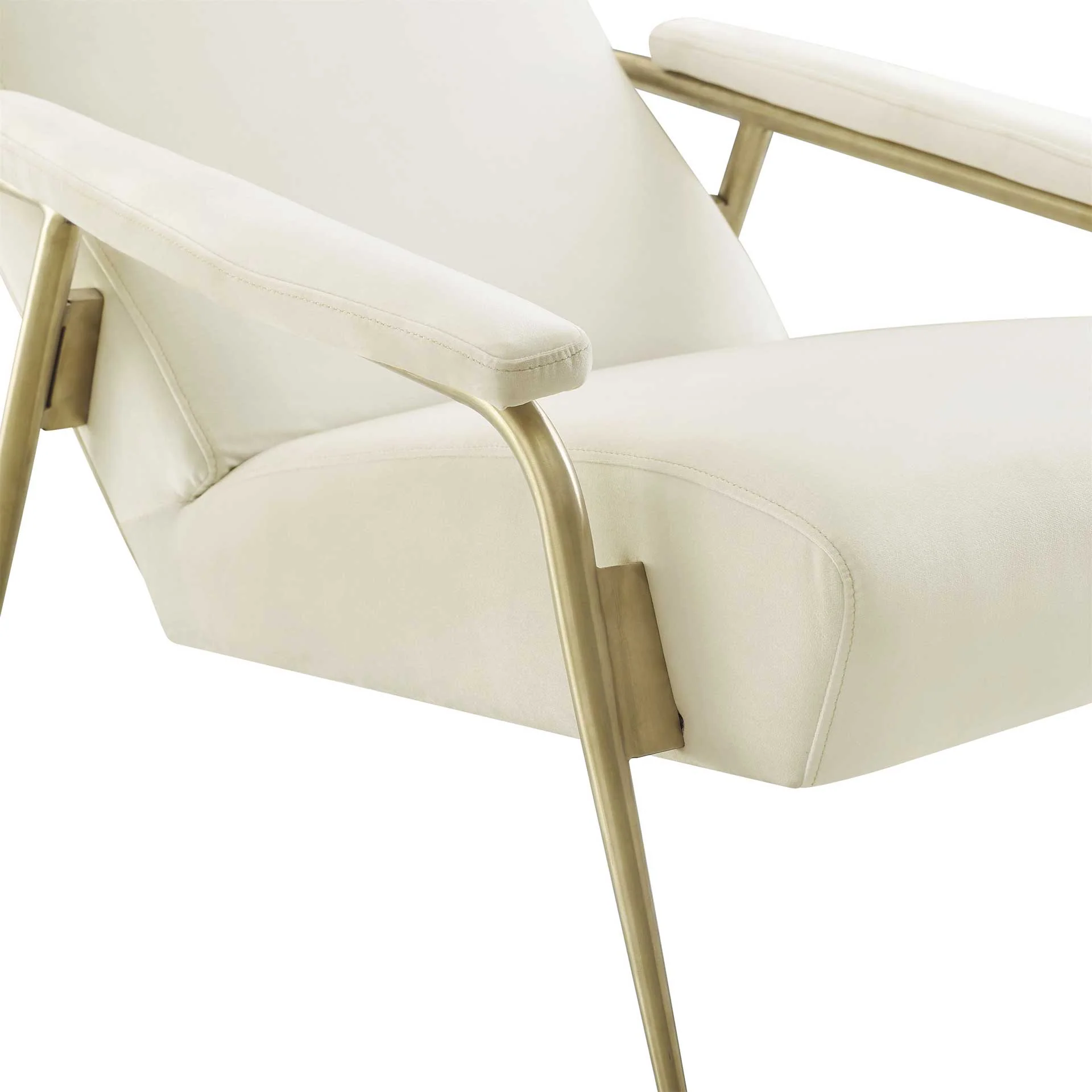Abella Velvet Chair Cream - Image 4