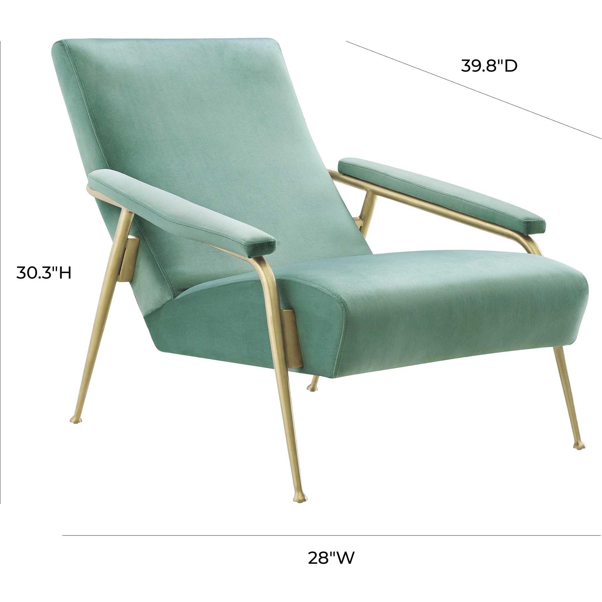 Abella Velvet Chair Mint Green - Image 6