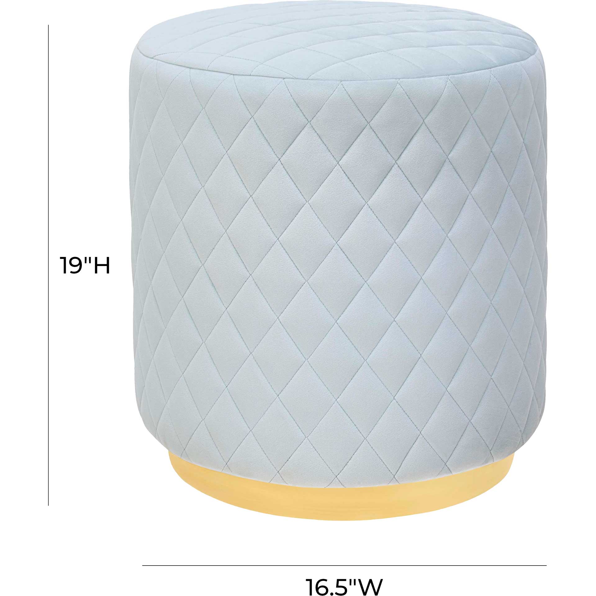 Abey Velvet Ottoman Blue - Image 4