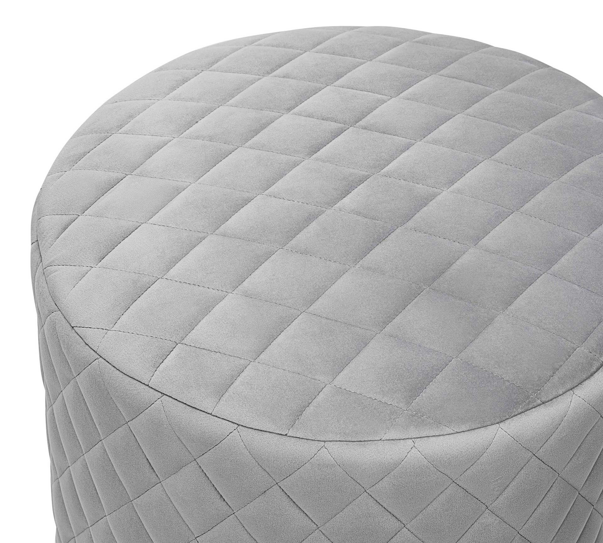 Abey Velvet Ottoman Gray - Image 2