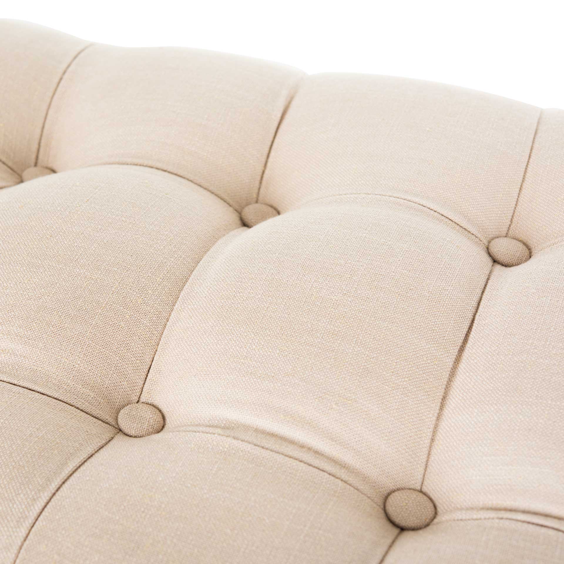 Abita Tufted Semi Circle Bench Beige/Rustic Oak - Image 7