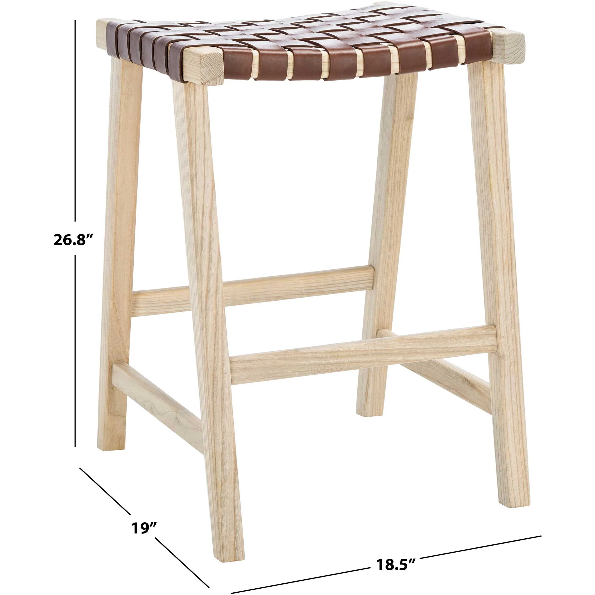 Abril Rectangle Bar Stool Cognac/Natural - Image 14