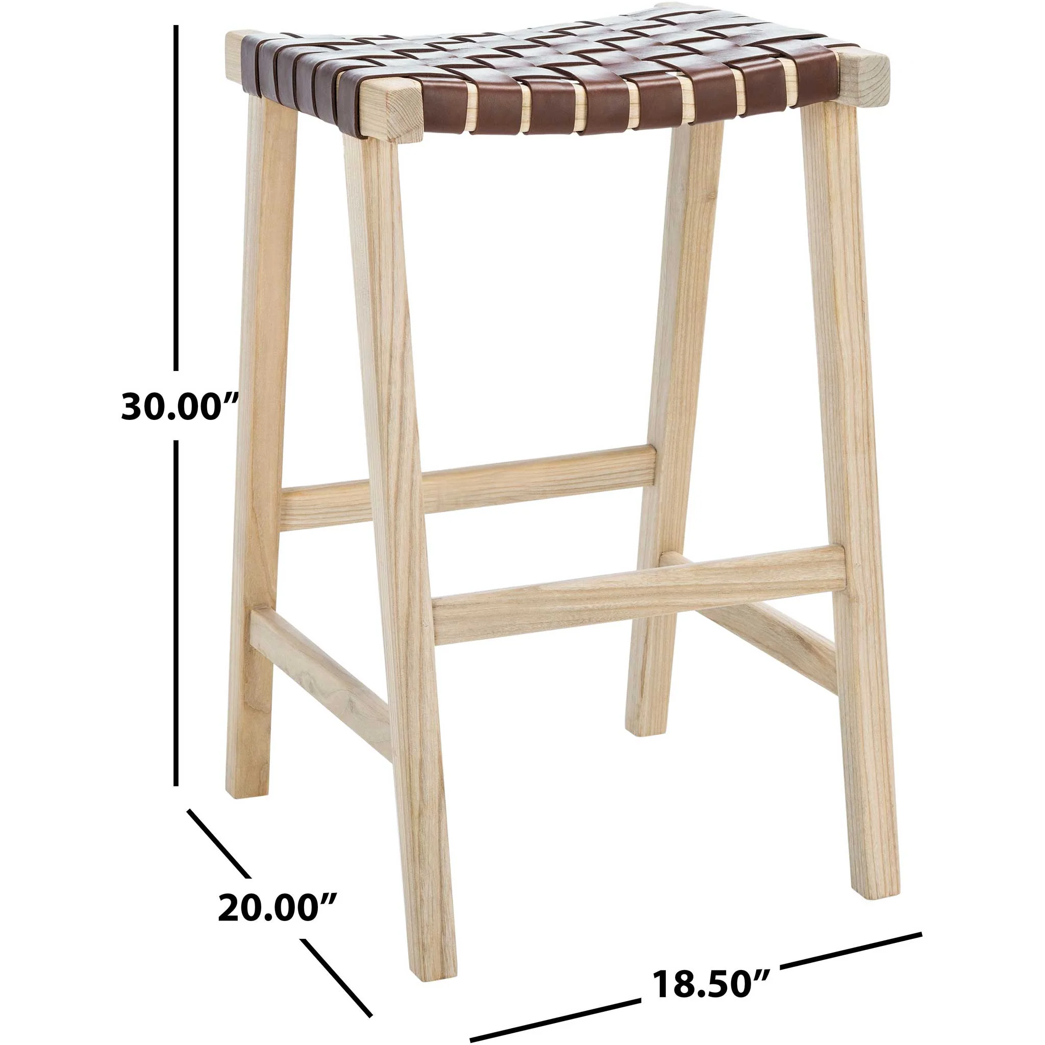 Abril Rectangle Bar Stool Cognac/Natural - Image 6