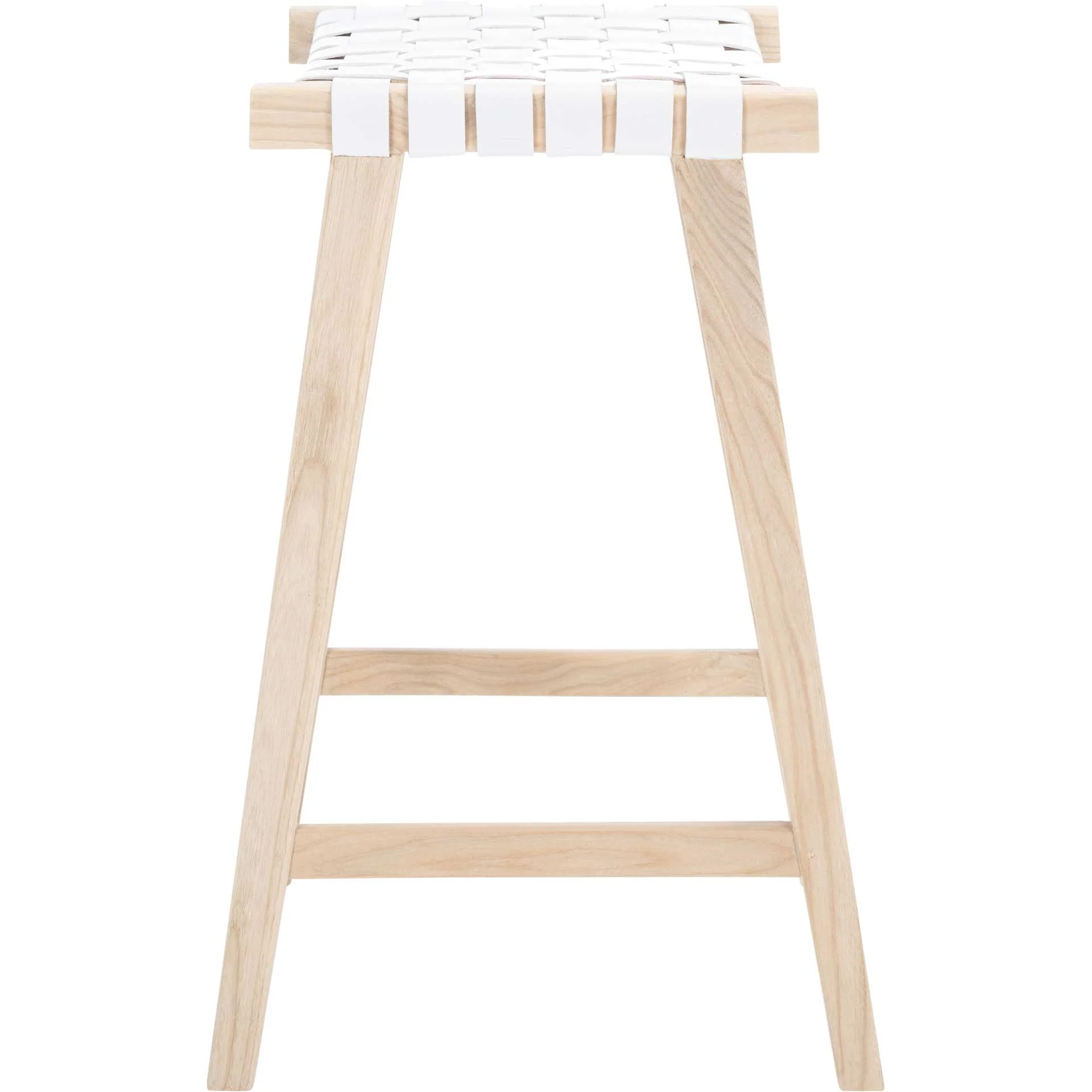 Abril Rectangle Bar Stool White/Natural - Image 2