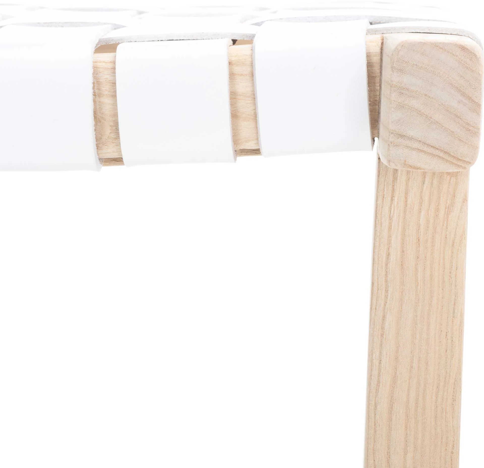 Abril Rectangle Bar Stool White/Natural - Image 3