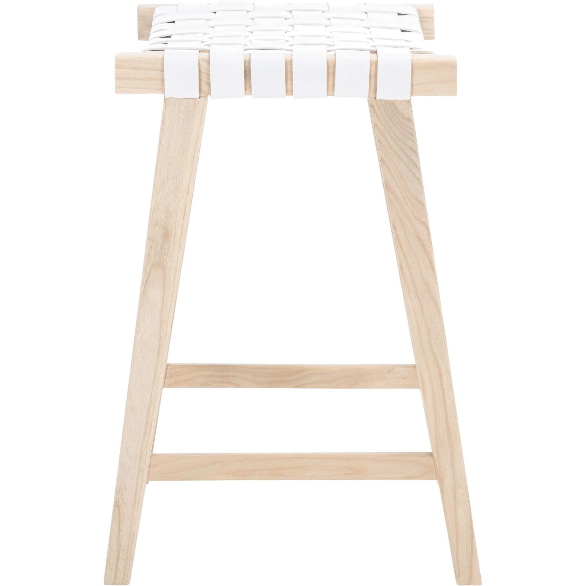 Abril Rectangle Bar Stool White/Natural - Image 7