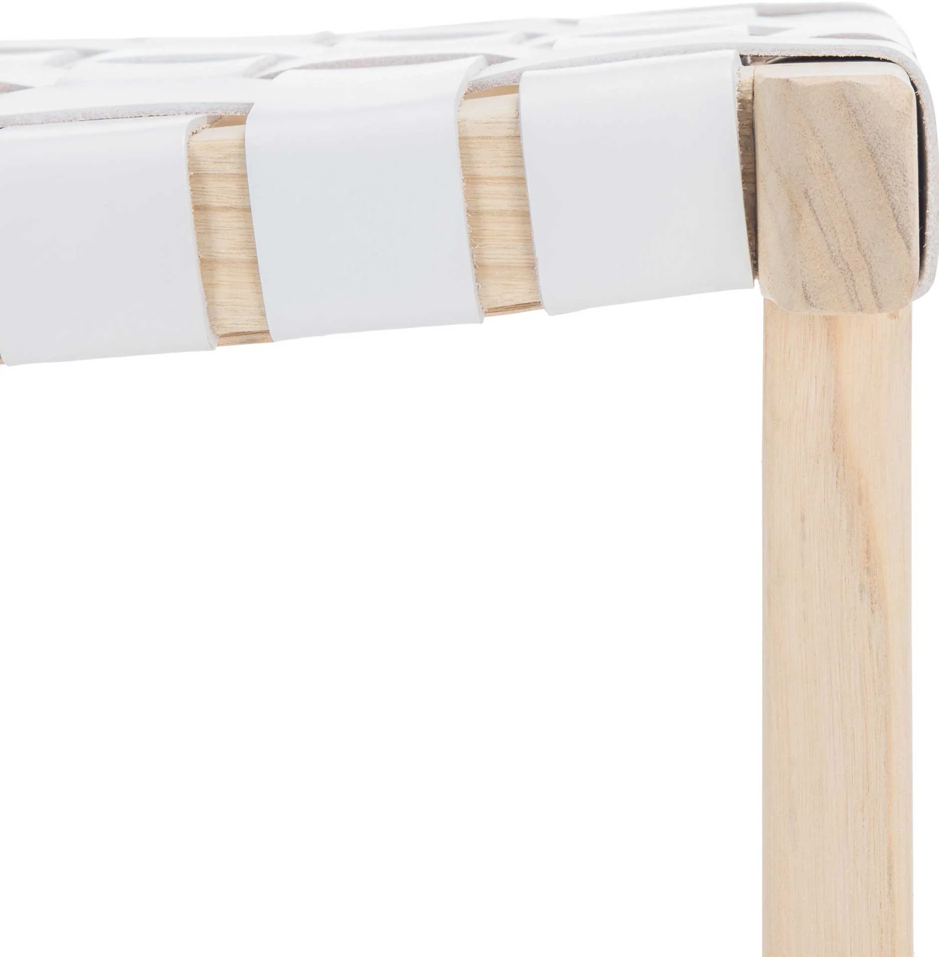 Abril Rectangle Bar Stool White/Natural - Image 8
