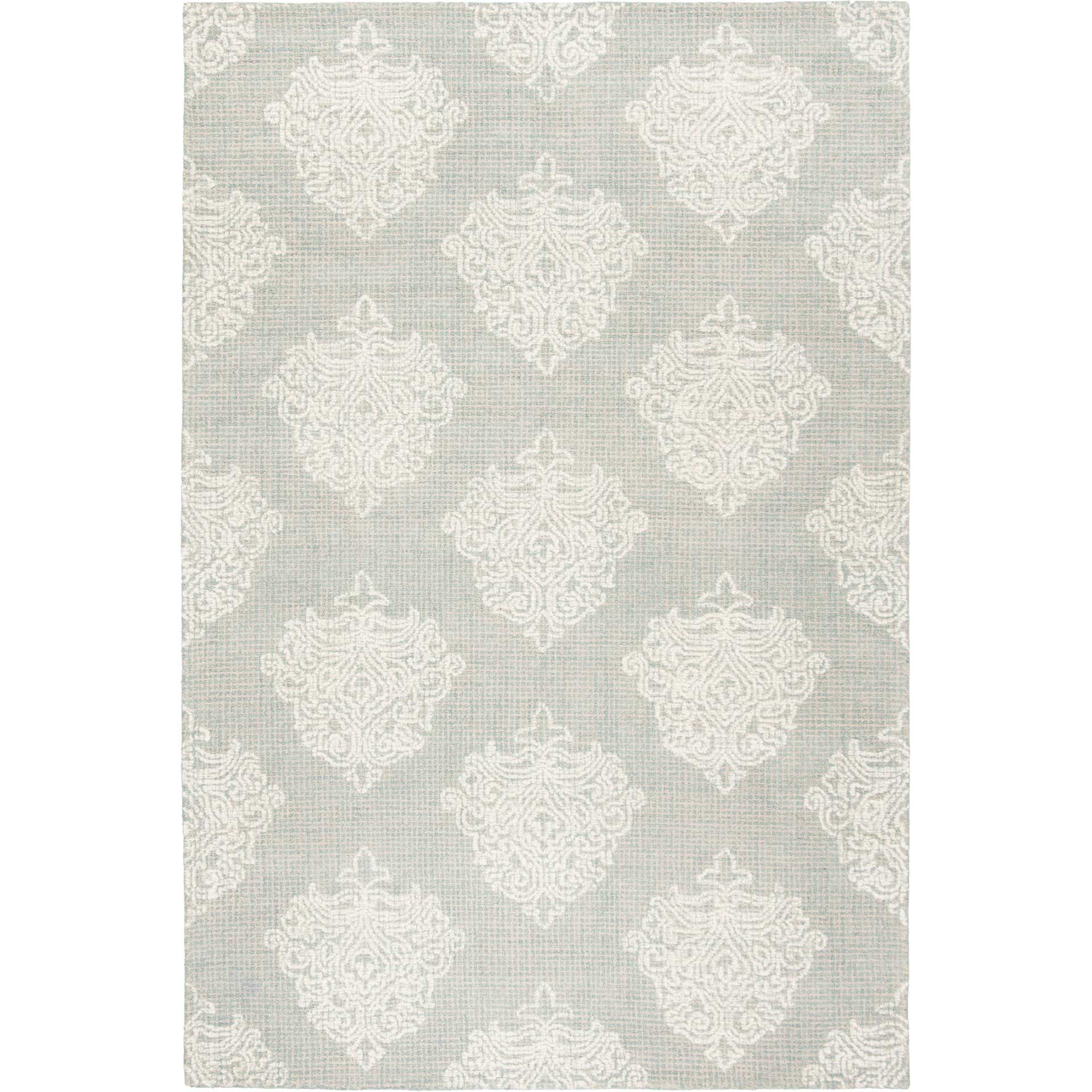 Abstract Aqua/Ivory Area Rug - Image 2