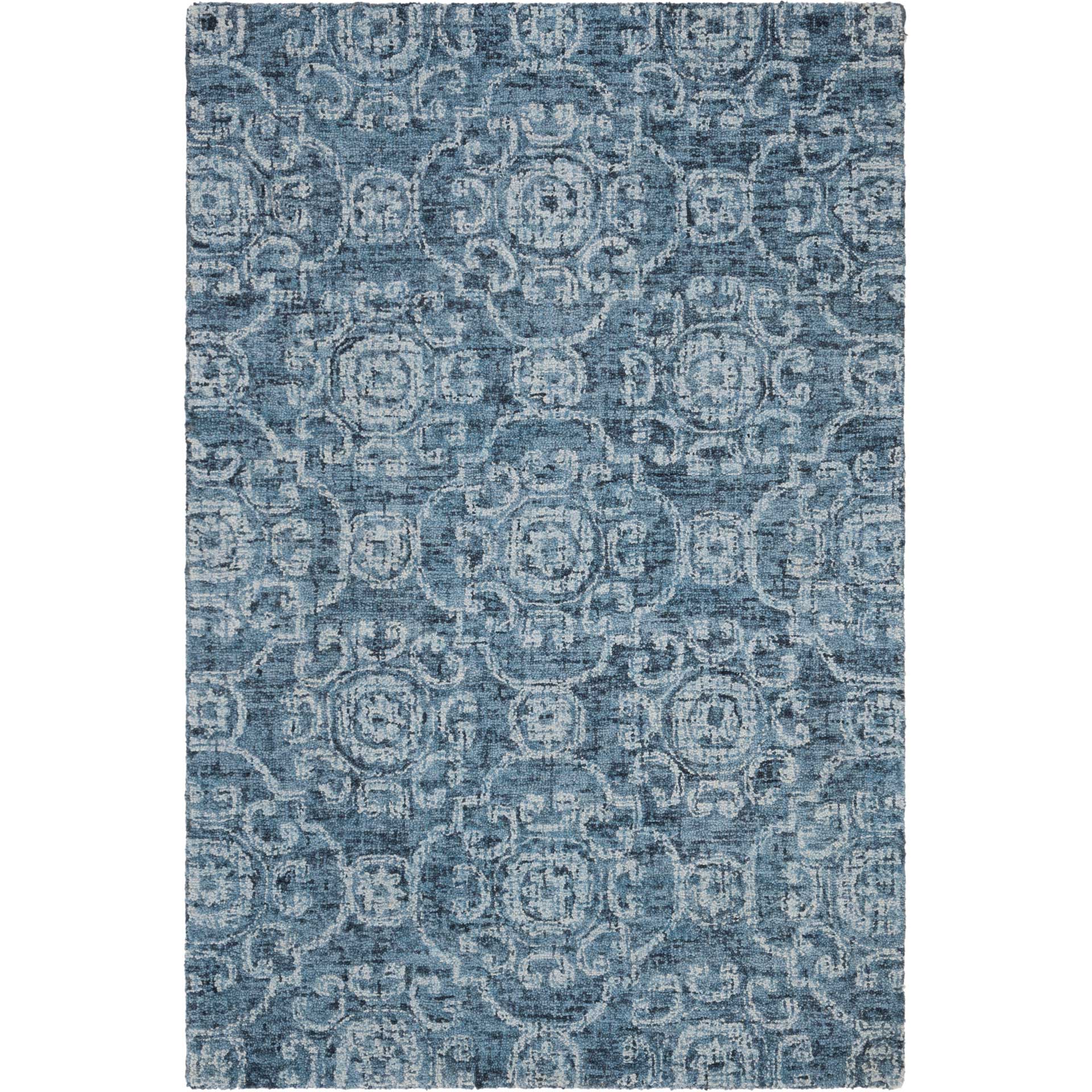 Abstract Blue Area Rug - Image 4