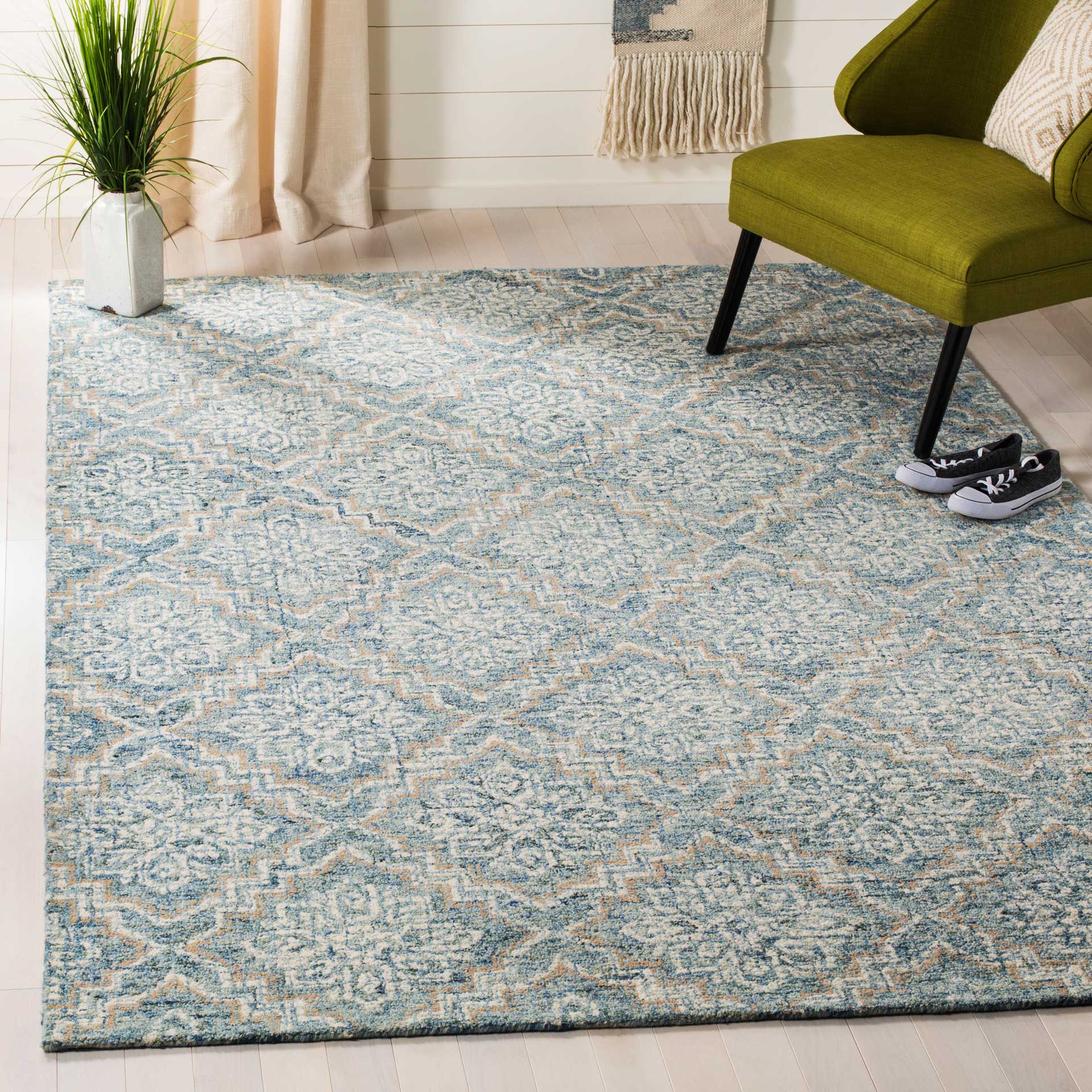 Abstract Blue/Gray Area Rug - Image 6