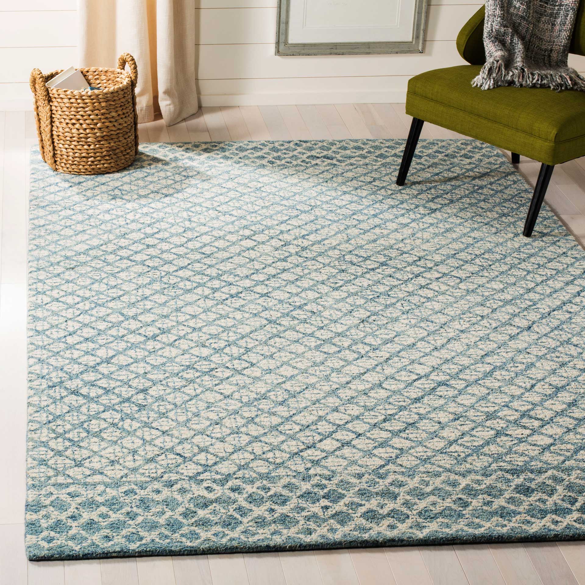 Abstract Blue/Ivory Area Rug - Image 5