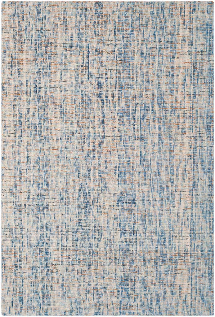 Abstract Dark Blue/Rust Area Rug - Image 3