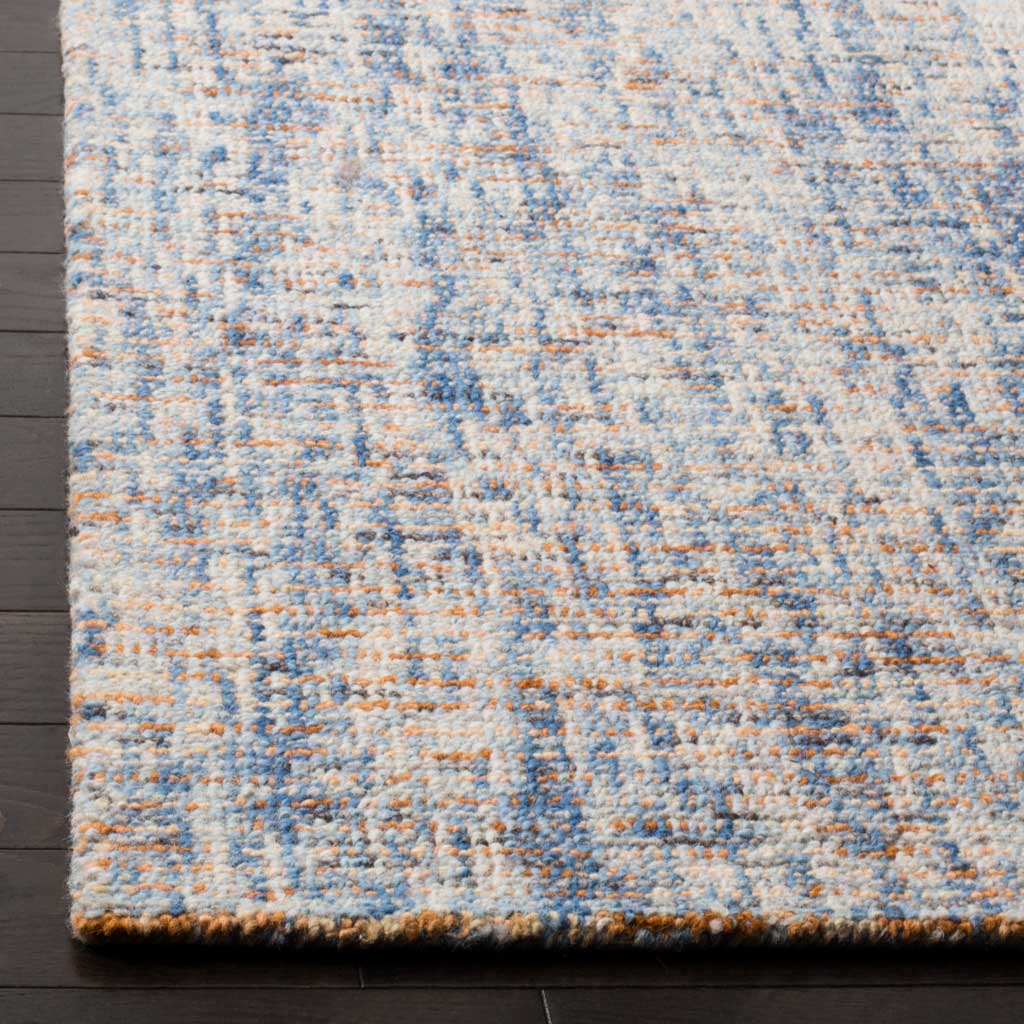 Abstract Dark Blue/Rust Area Rug - Image 4