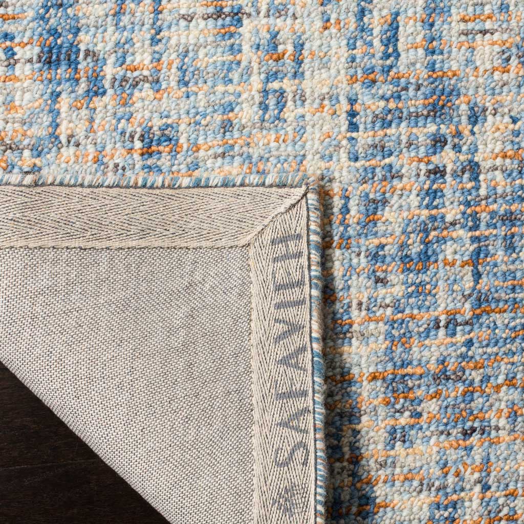 Abstract Dark Blue/Rust Area Rug - Image 5