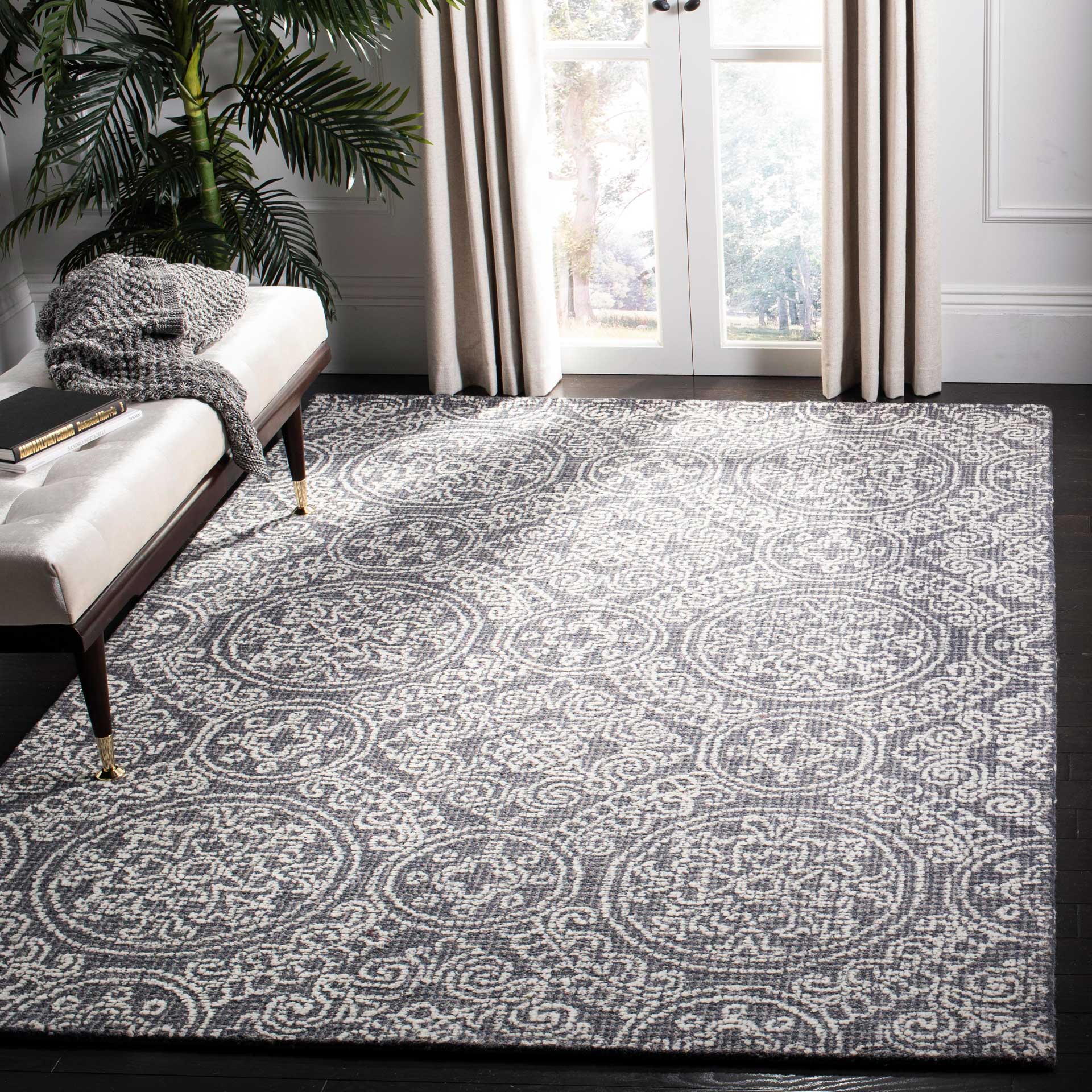 Abstract Gray/Ivory Area Rug - Image 6