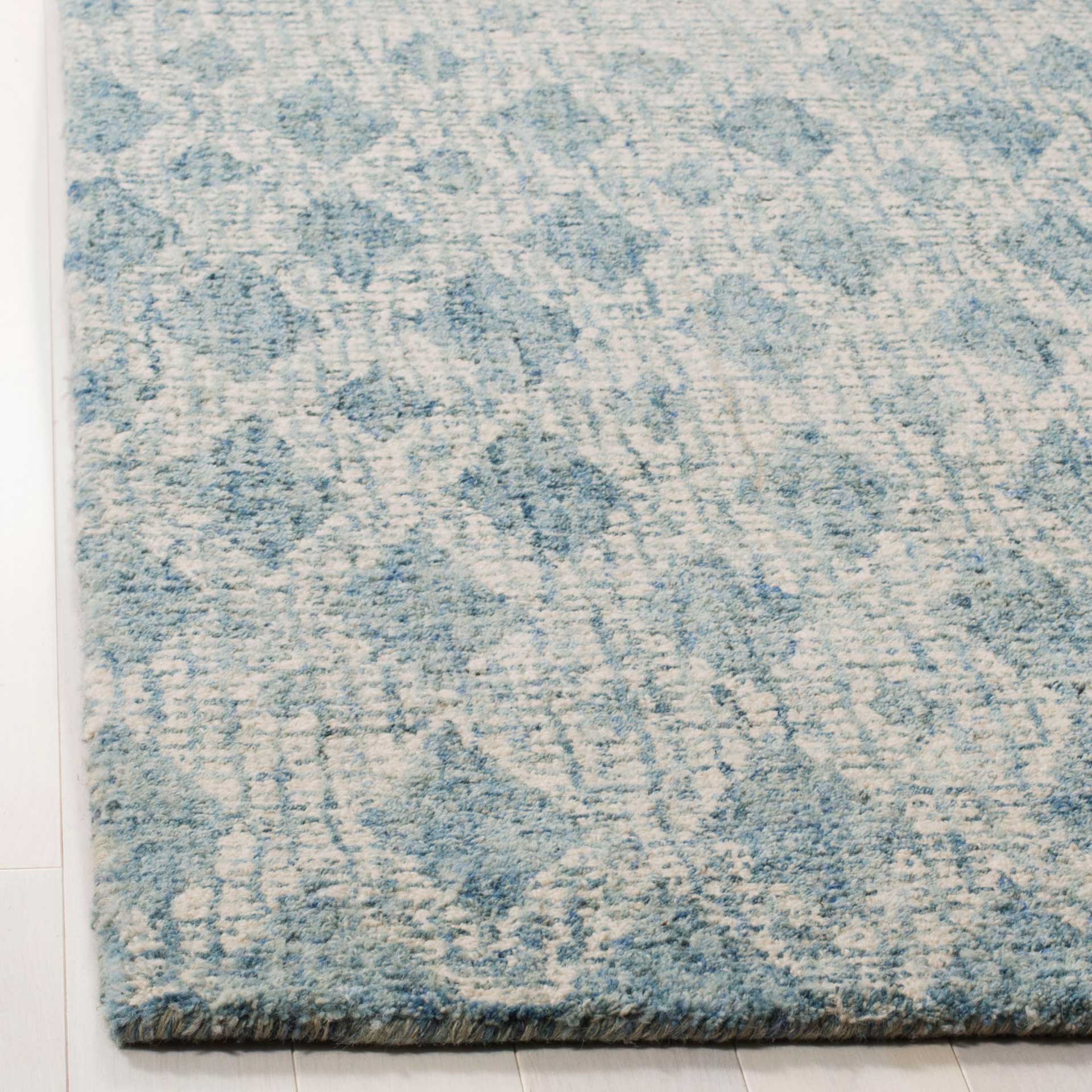 Abstract Ivory/Blue Area Rug - Image 4