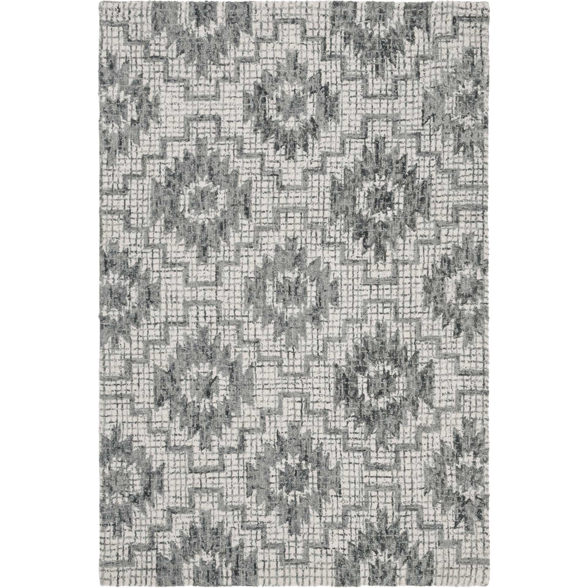 Abstract Ivory/Dark Gray Area Rug - Image 4