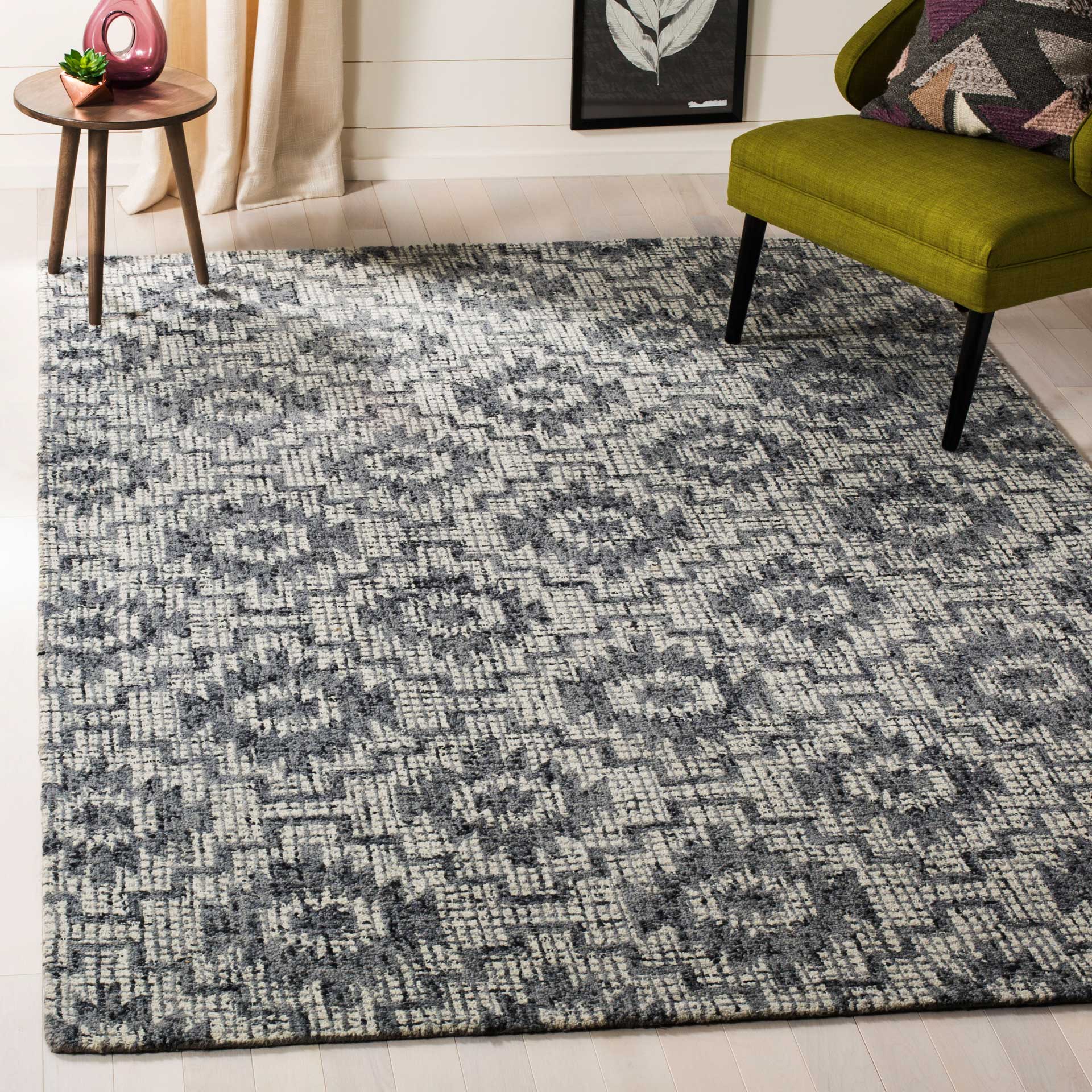 Abstract Ivory/Dark Gray Area Rug - Image 6