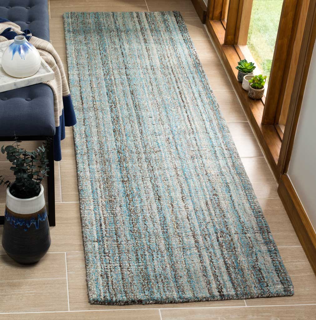 Abstract Light Blue/Multi Runner Rug - Image 2