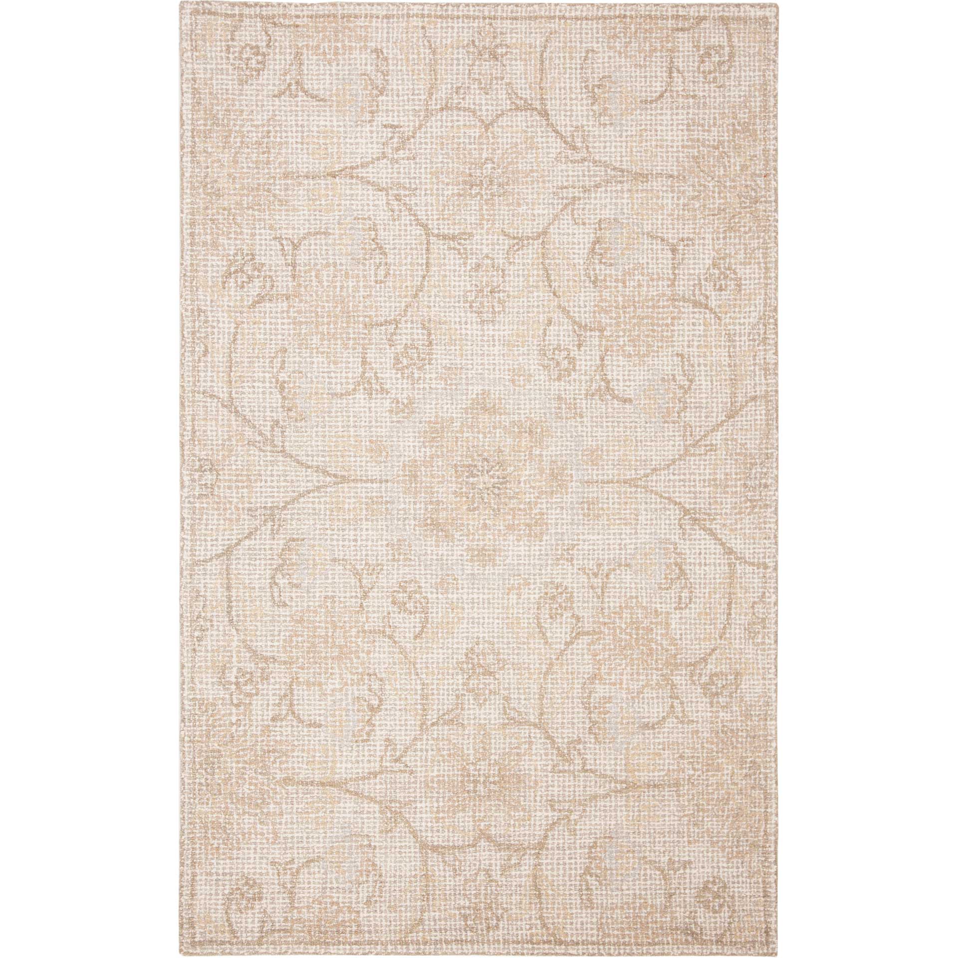Abstract Light Gray/Ivory Area Rug - Image 3