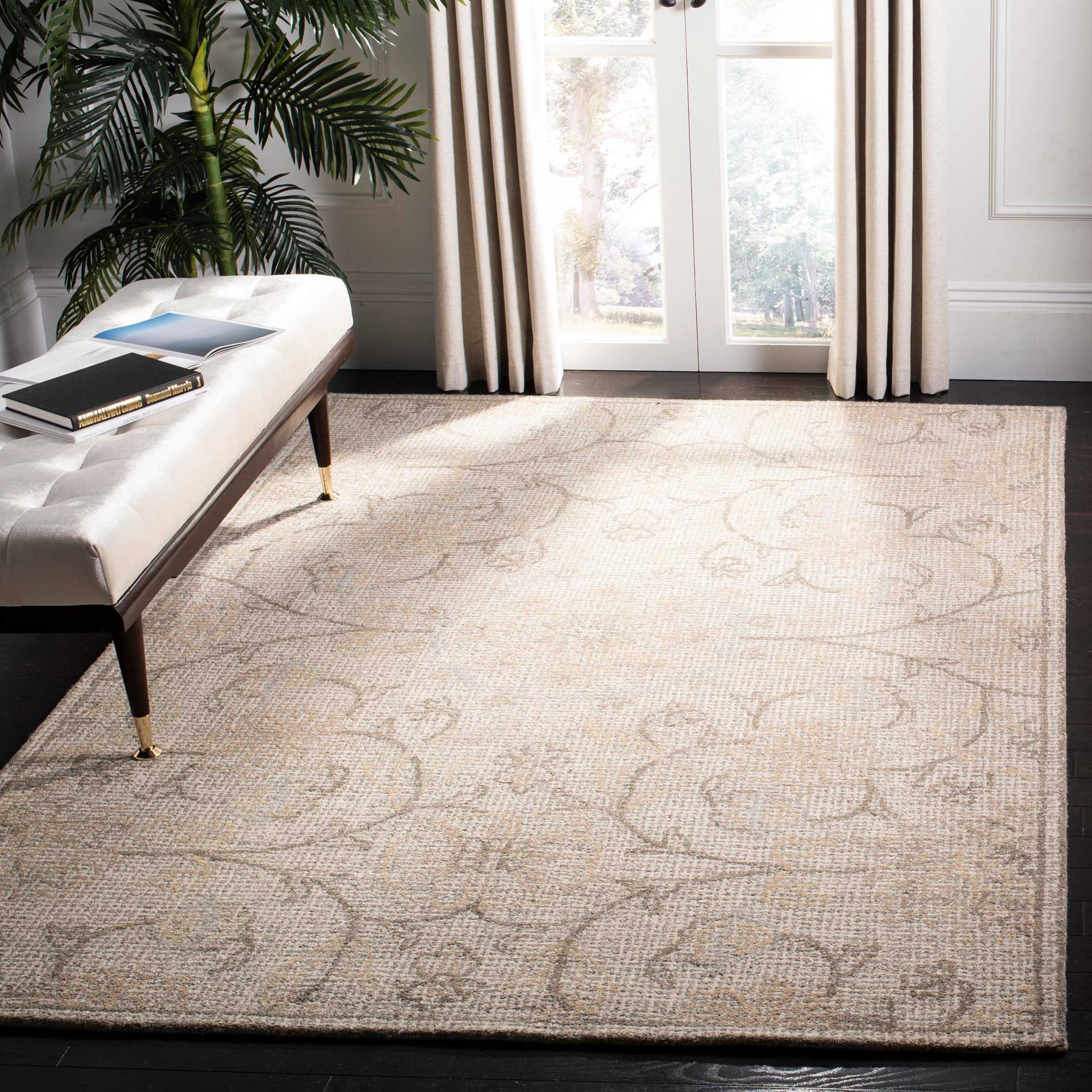 Abstract Light Gray/Ivory Area Rug - Image 6