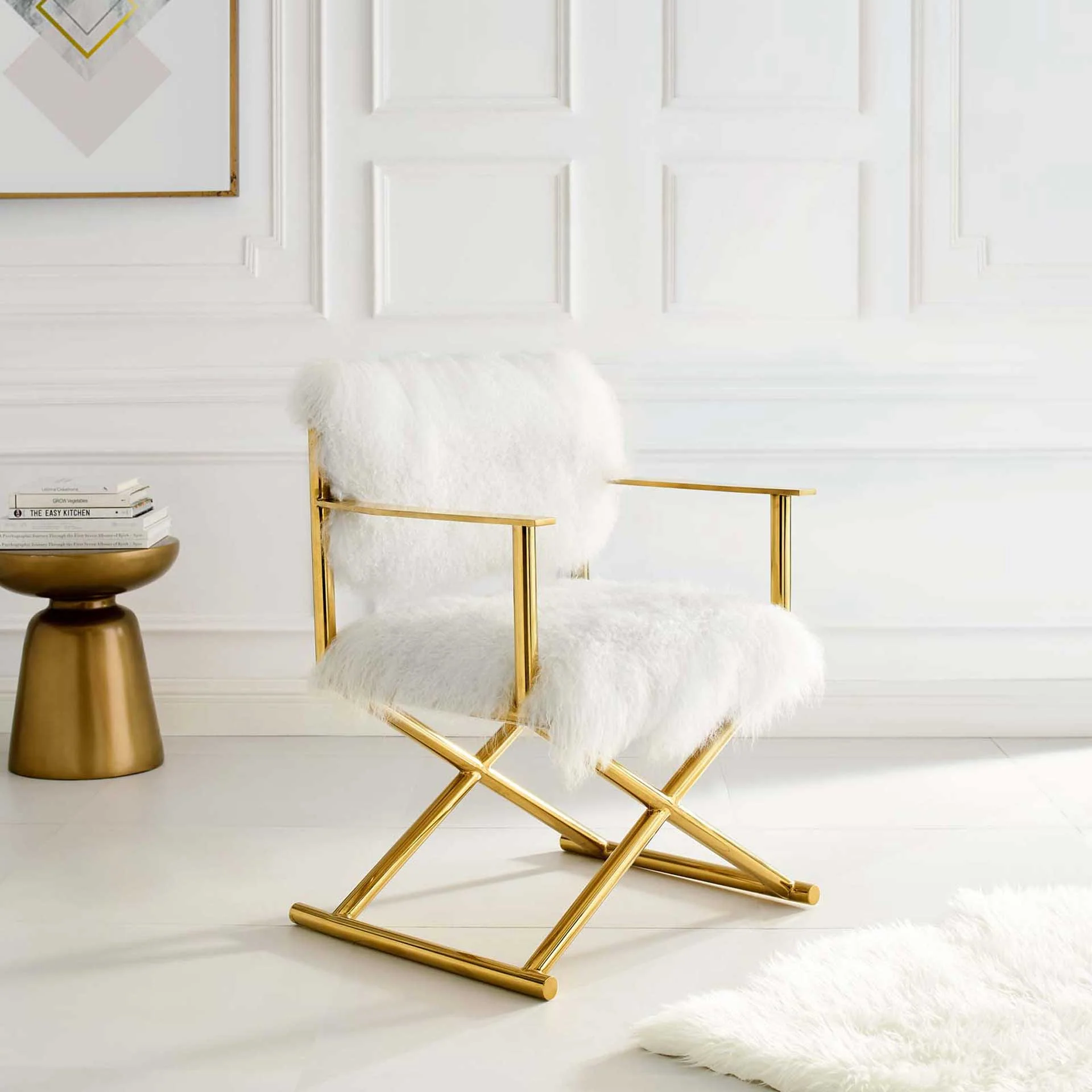 Ace Director's Chair Gold/White - Image 6