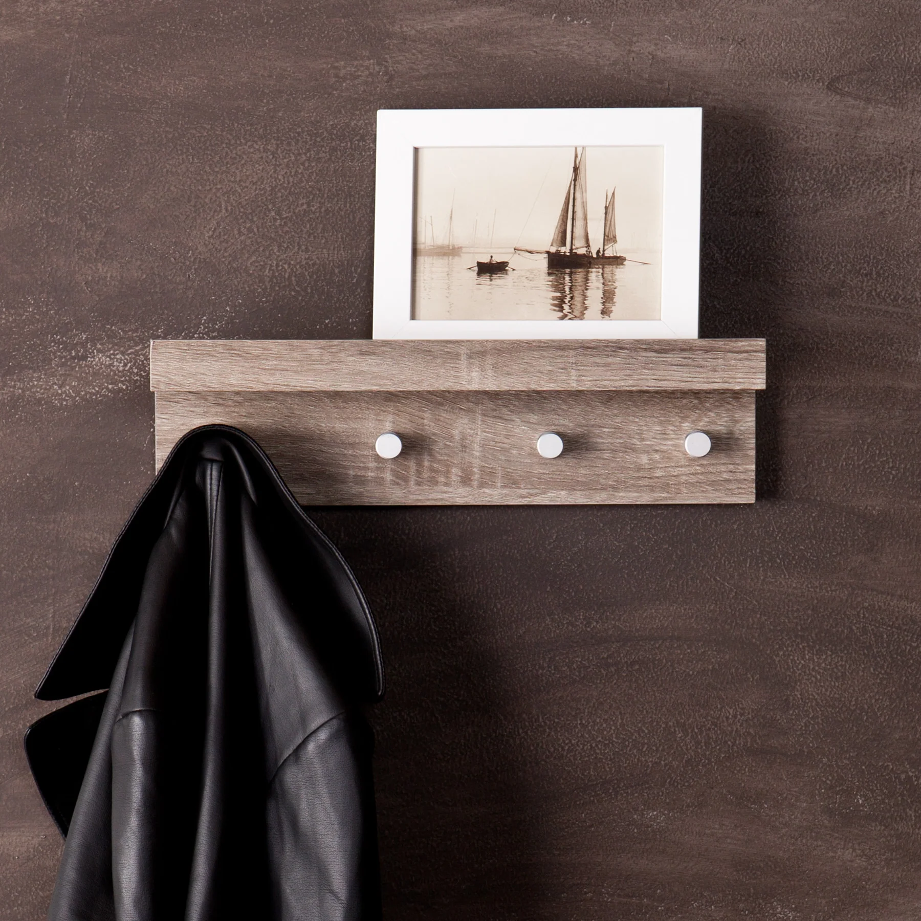 Ace Hanger Wall Shelf Dark Oak - Image 3