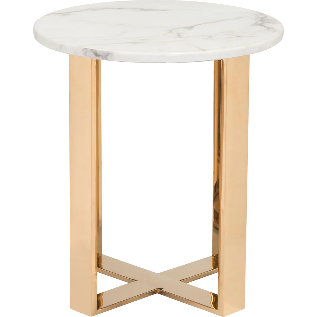Acel End Table Stone & Gold - Image 3