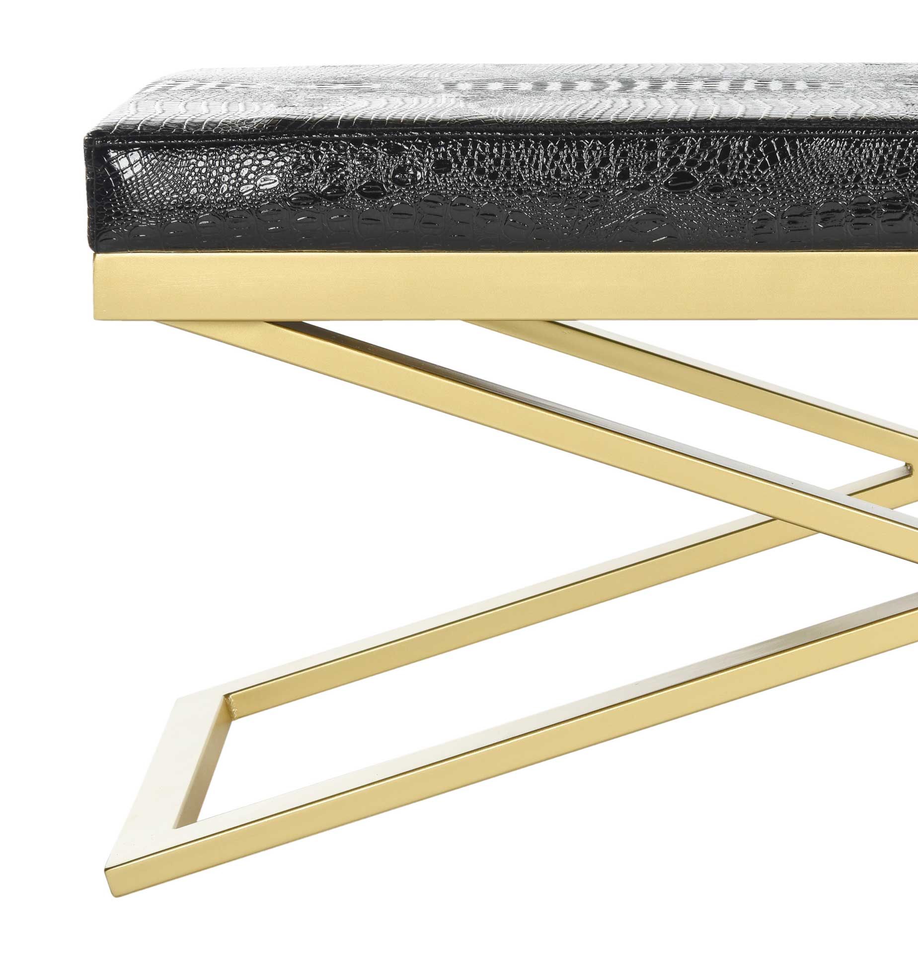 Achilles Bench Black Croco/Gold - Image 3